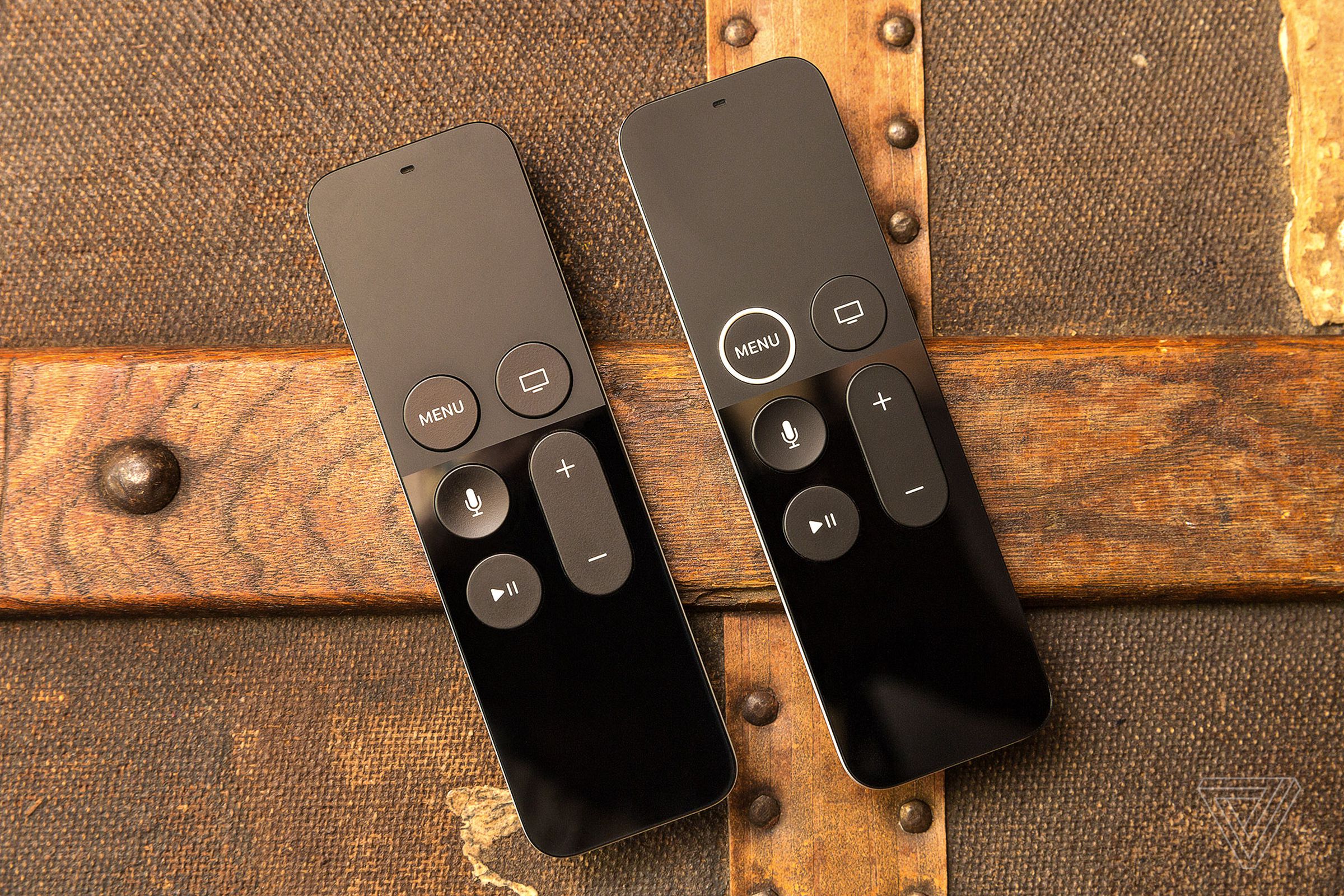 New Apple TV remote on the right, and the old one on the left.