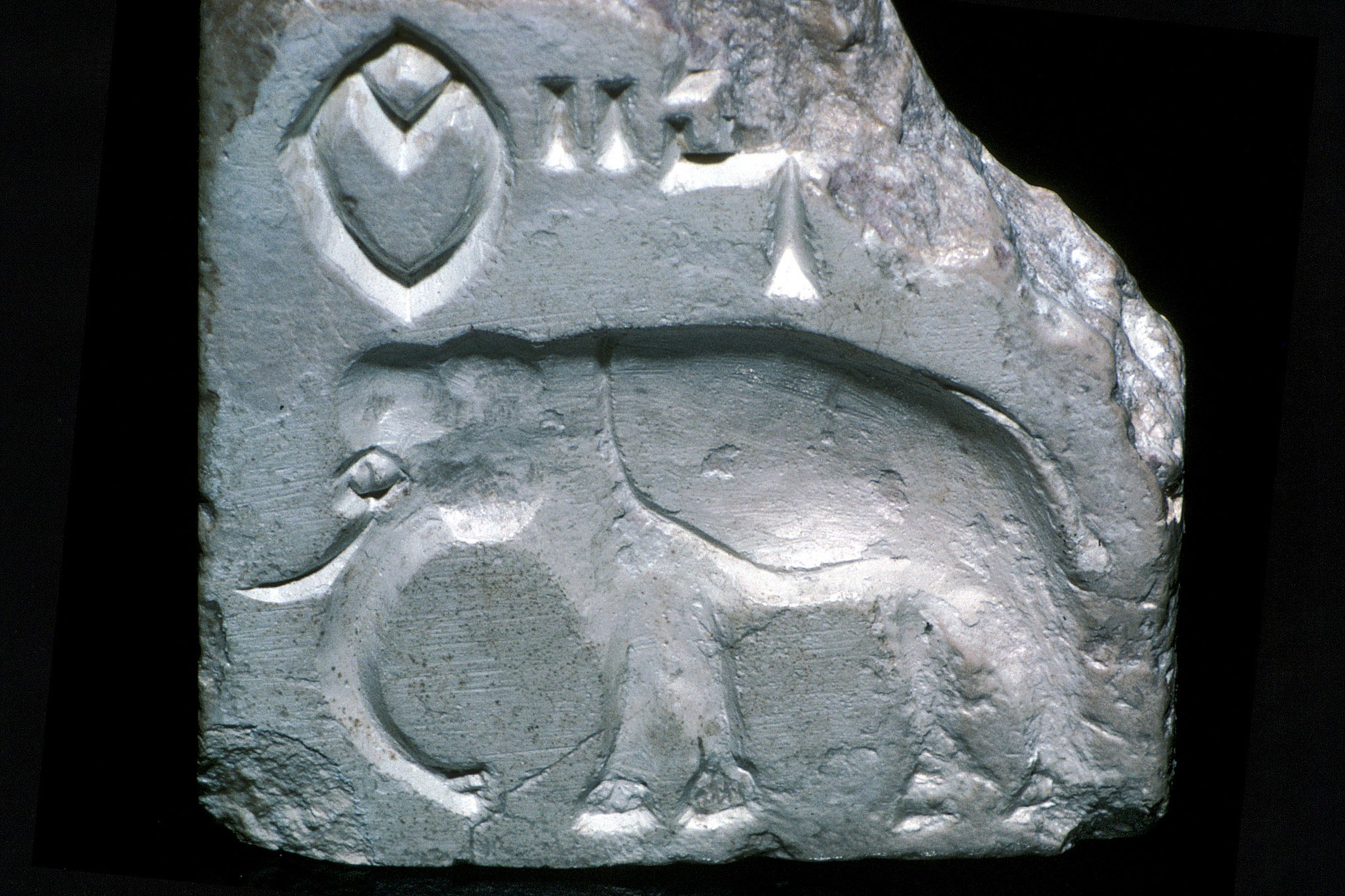 Steatite seal with Elephant, Indus Valley, Mohenjo-Daro, 2500–2000 BC.