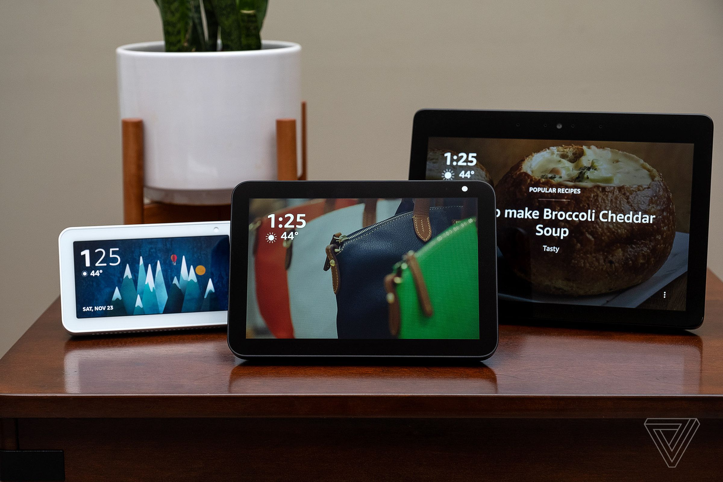 The Amazon Echo Show family of smart displays.