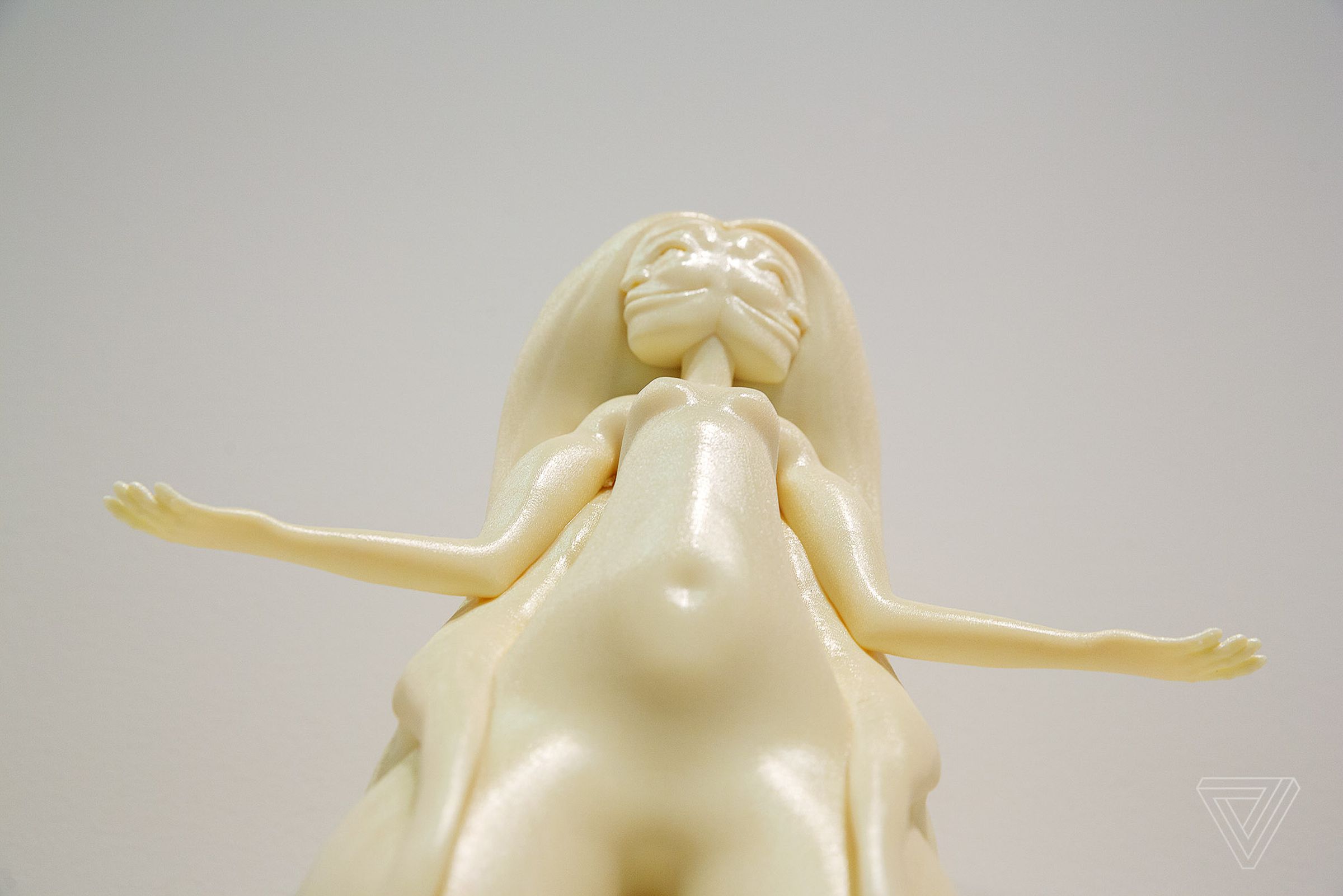 3D printed in resin, the Aisha Qandisha (2018) sculpture stands at 14.4 inches tall. 