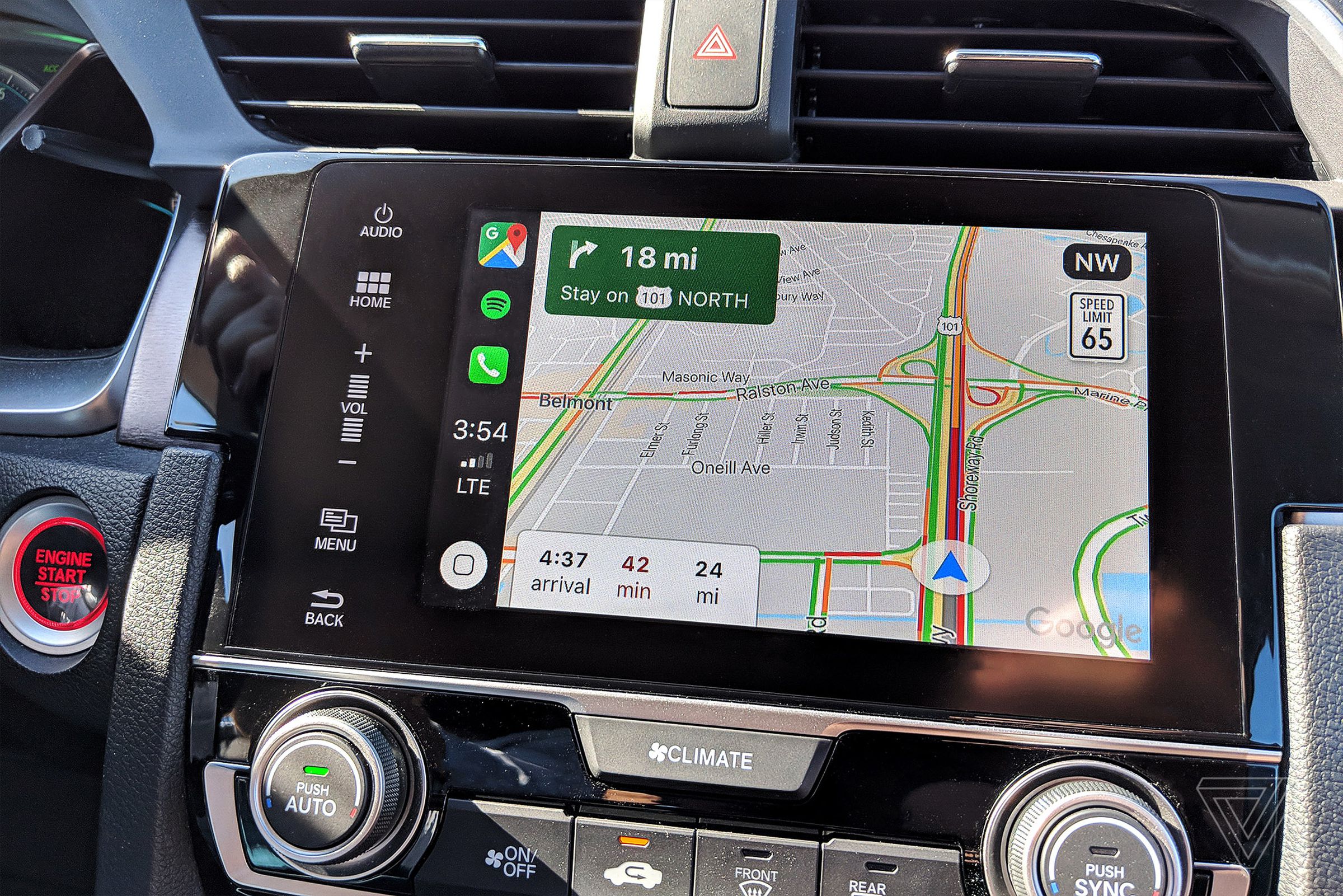 Google Maps in CarPlay.