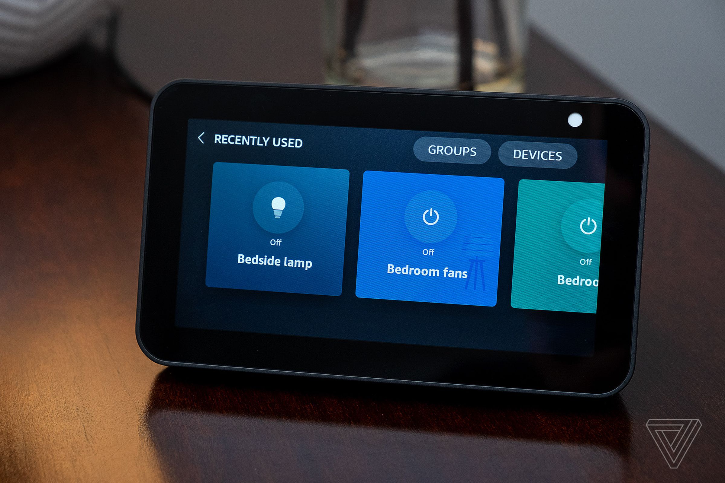 Recently used smart home actions are easily accessible.