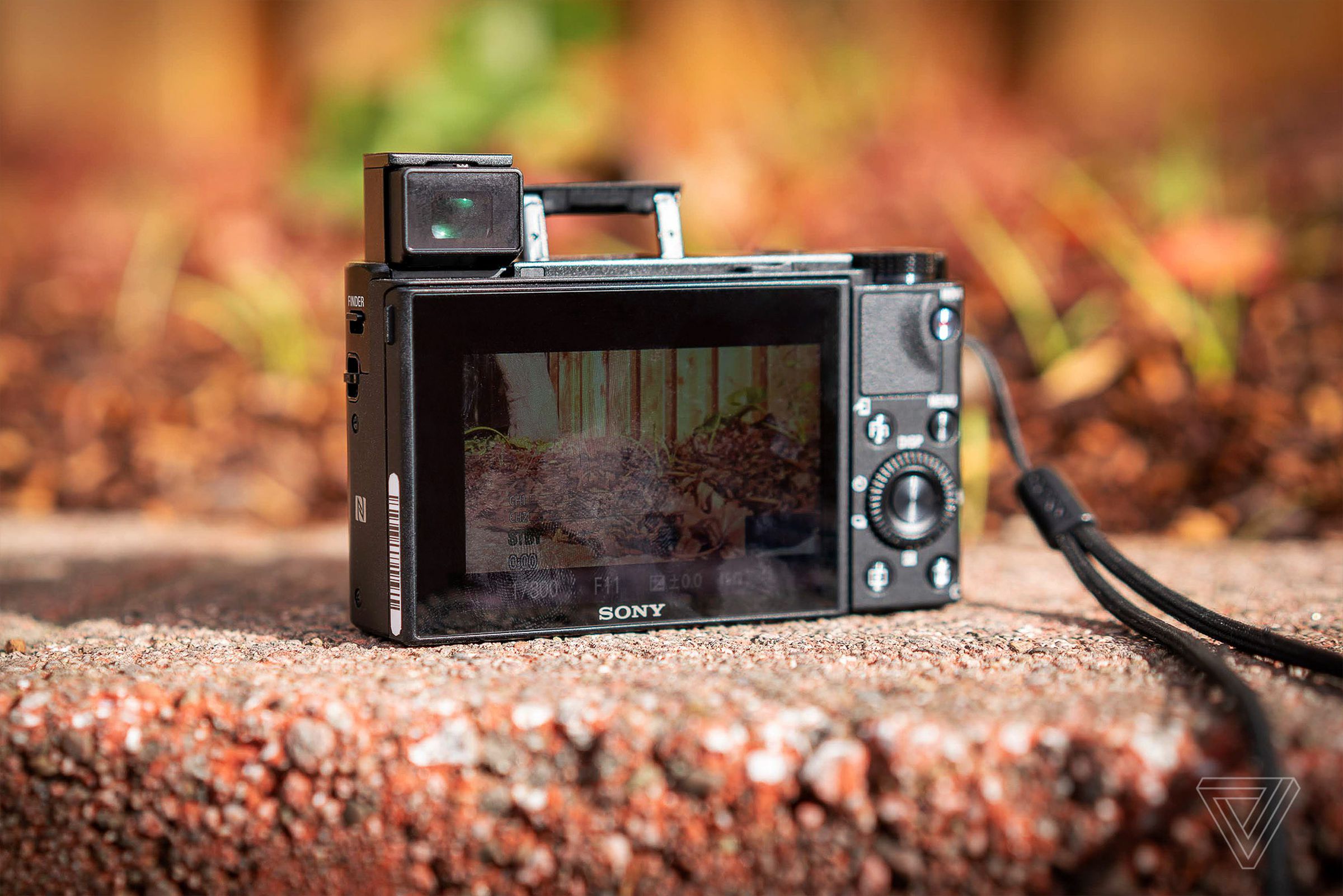 A pop-up viewfinder and pop-up flash give the RX100 flexibility in various shooting environments.