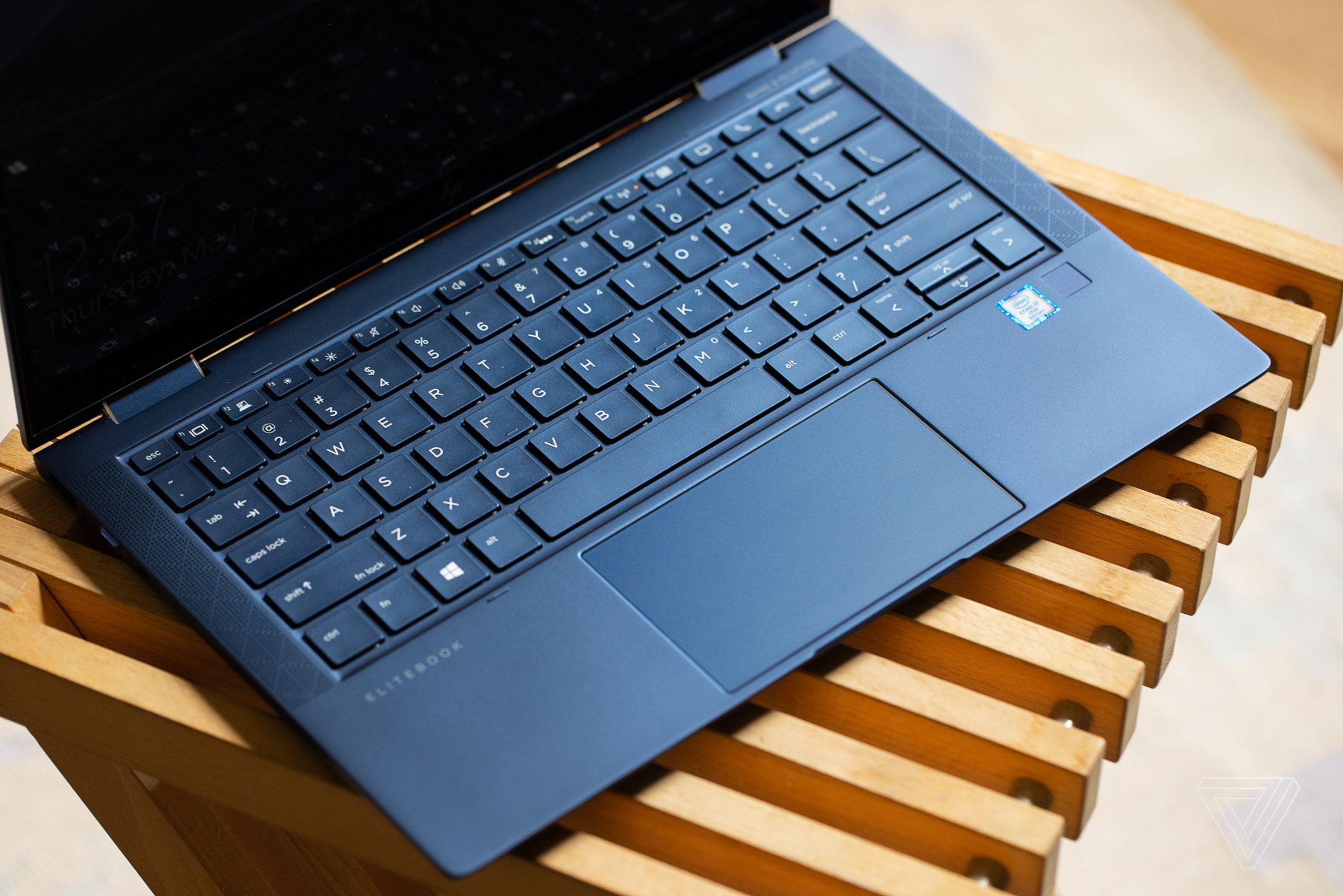 The HP Elite Dragonfly’s keyboard.