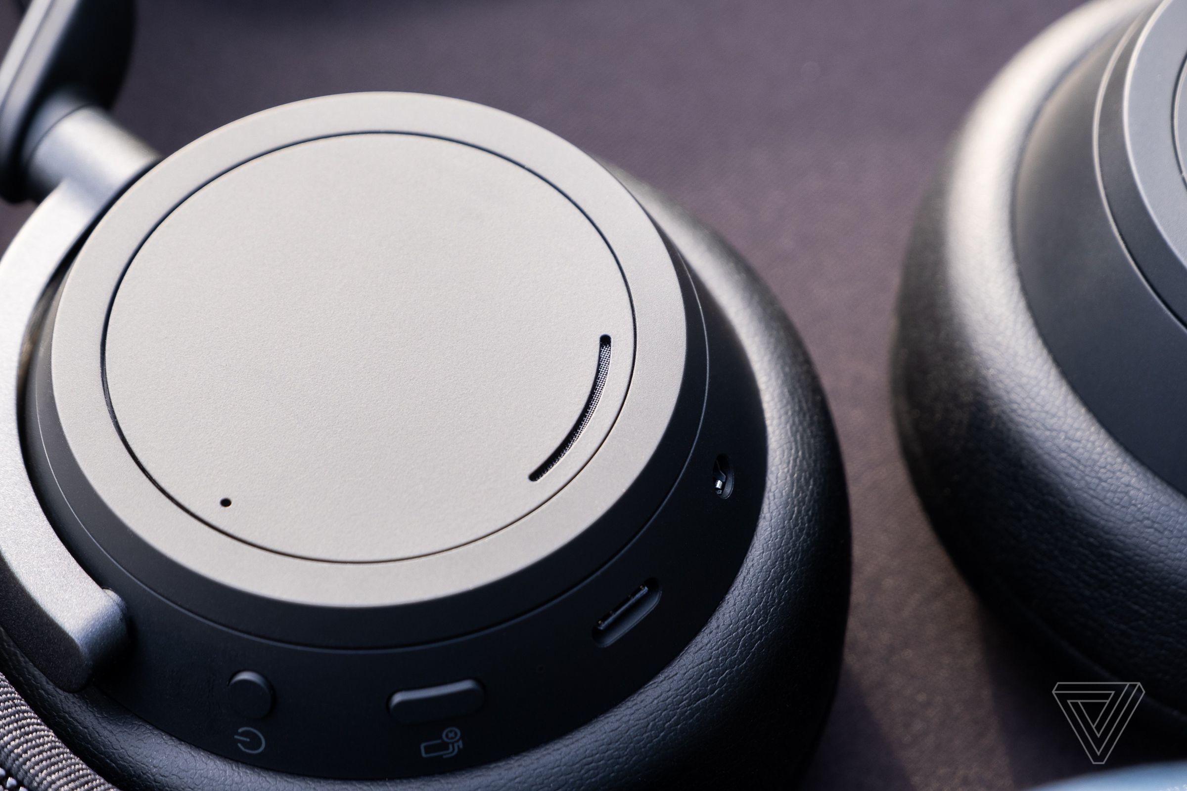 An image of the outer earcup on the Surface Headphones 2.