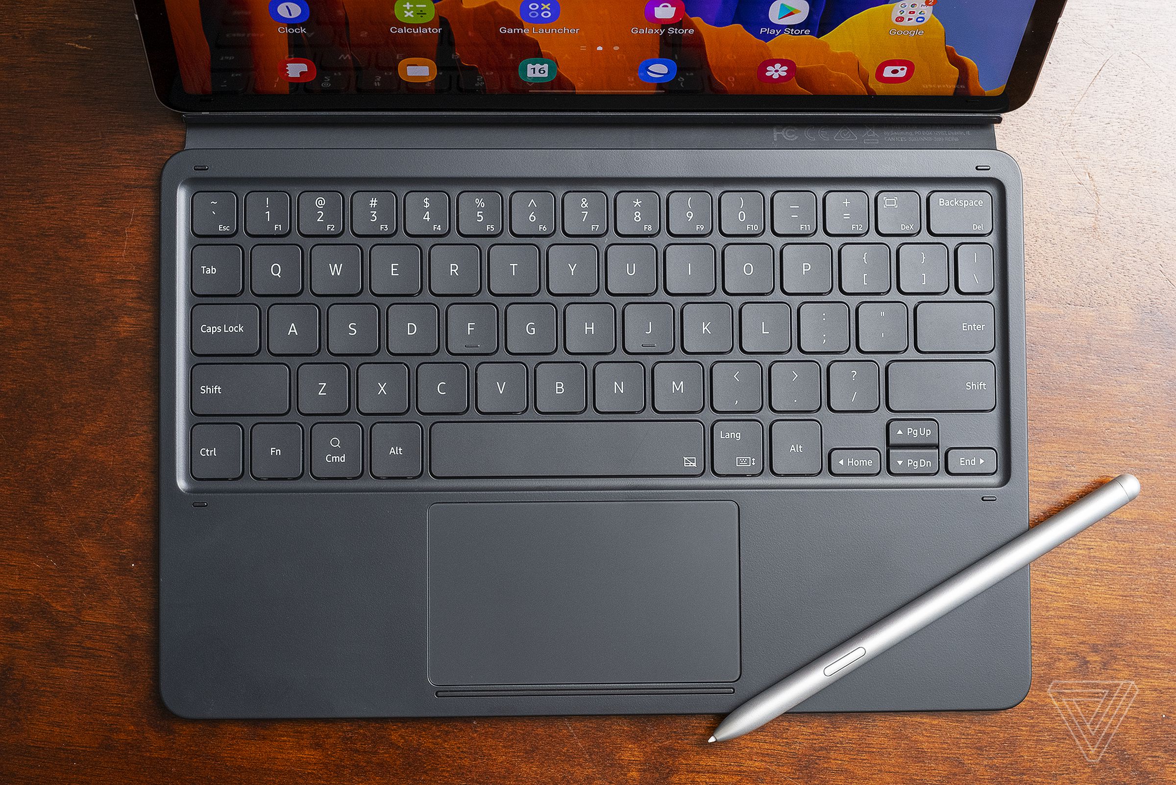 The Tab S7’s keyboard lacks a function row.