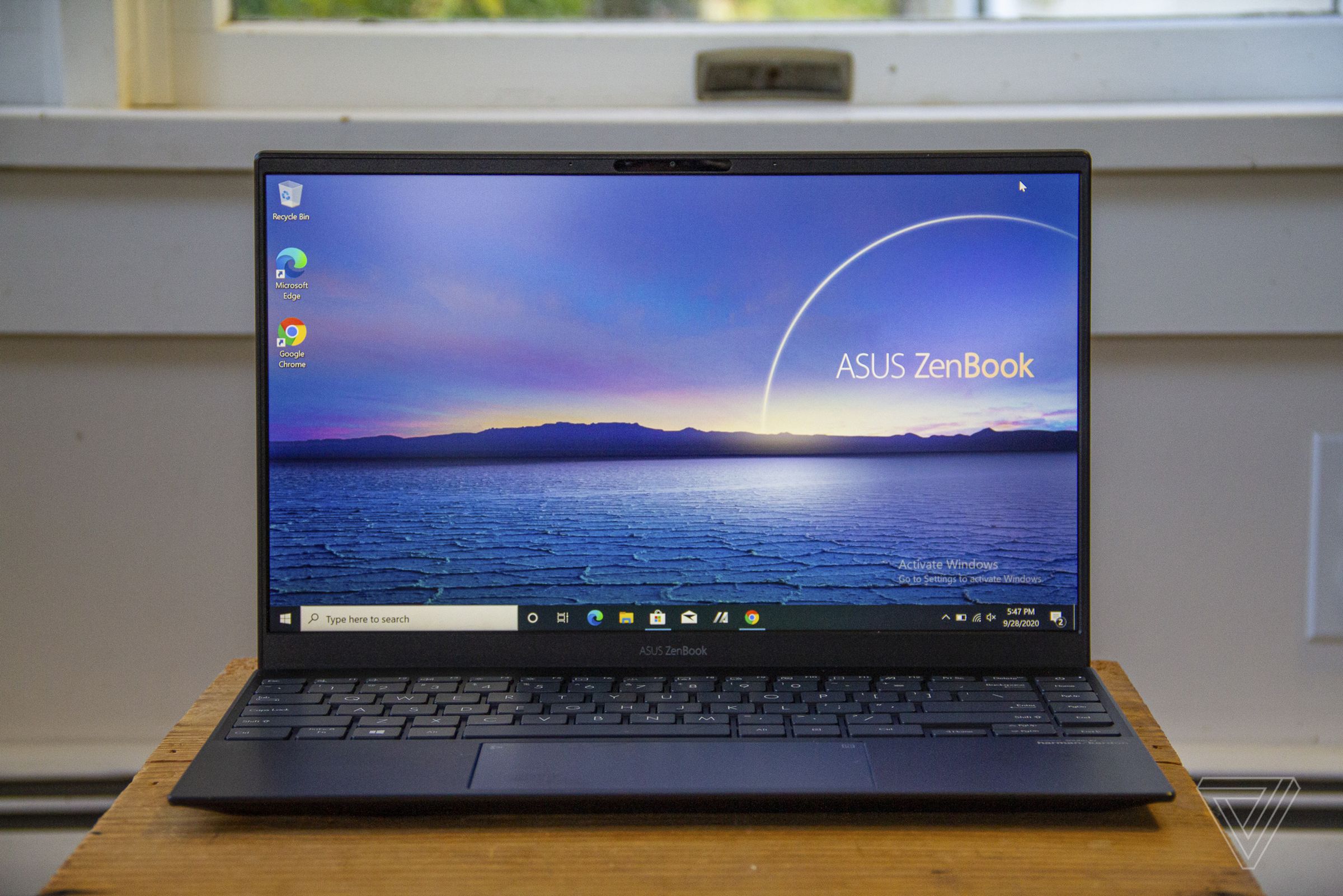 The Asus Zenbook 14 open from the front.