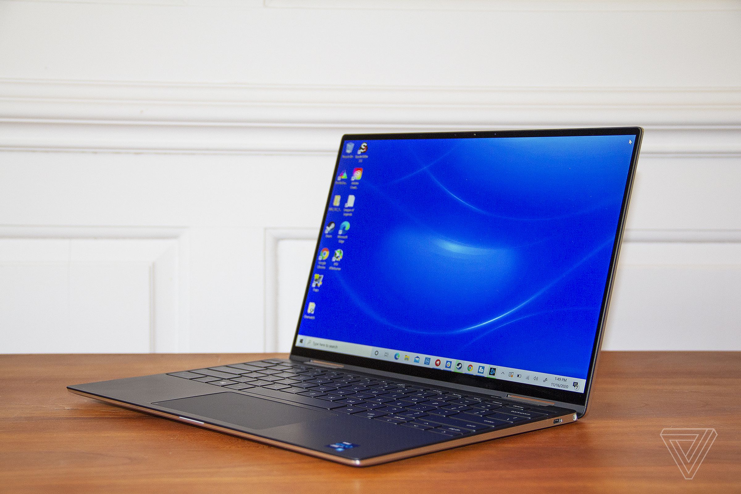 The Dell XPS 13 2-in-1 angled to the right.