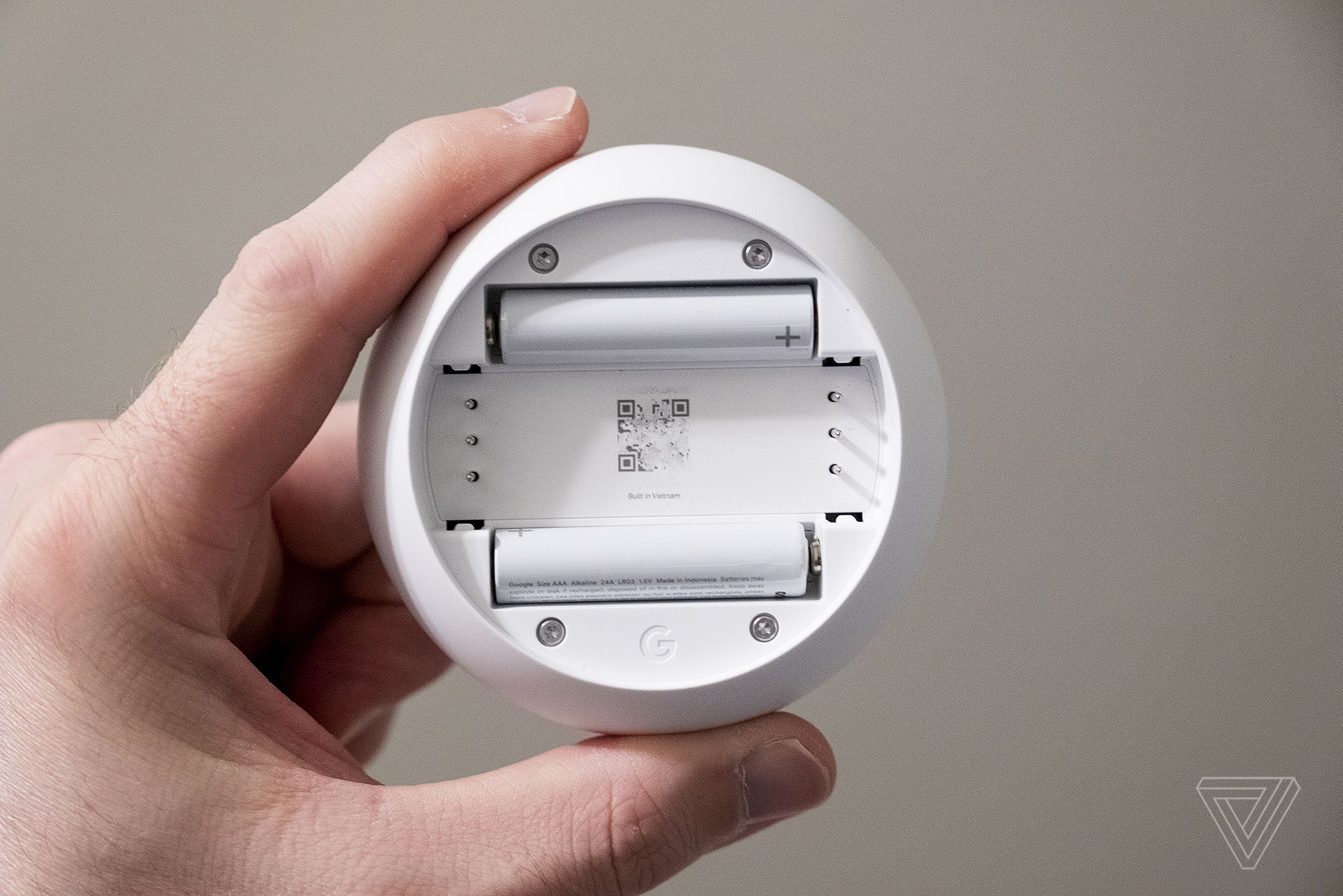 The Nest Thermostat uses AAA batteries instead of a built-in rechargeable one.