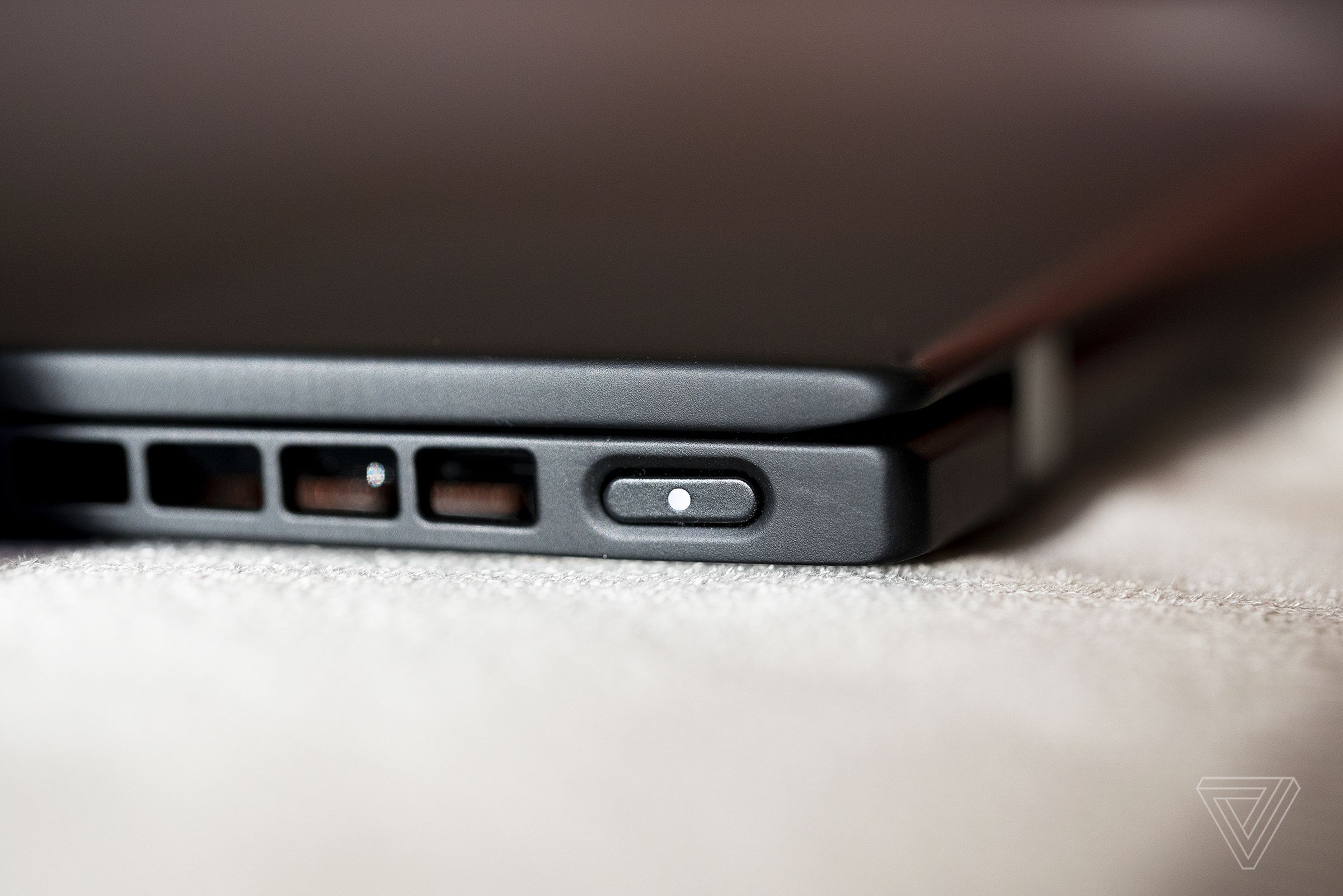 The power button on the ThinkPad X1 Nano.