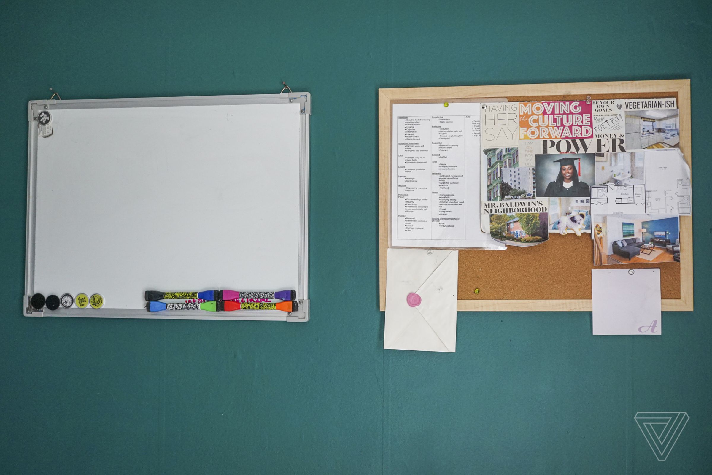 Keeping up to date with a corkboard and whiteboard.