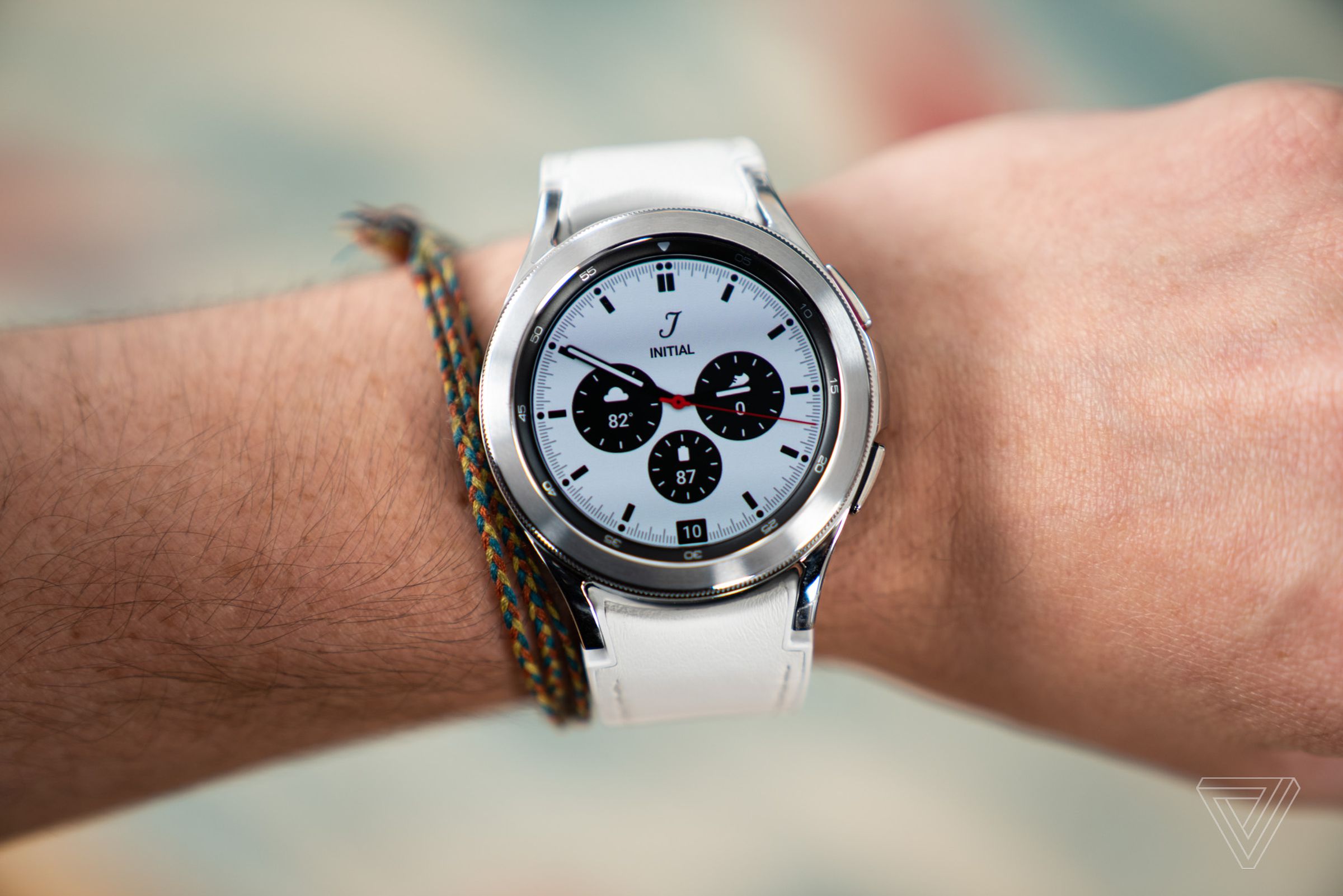 The Watch 4 Classic, with its physical rotating bezel.