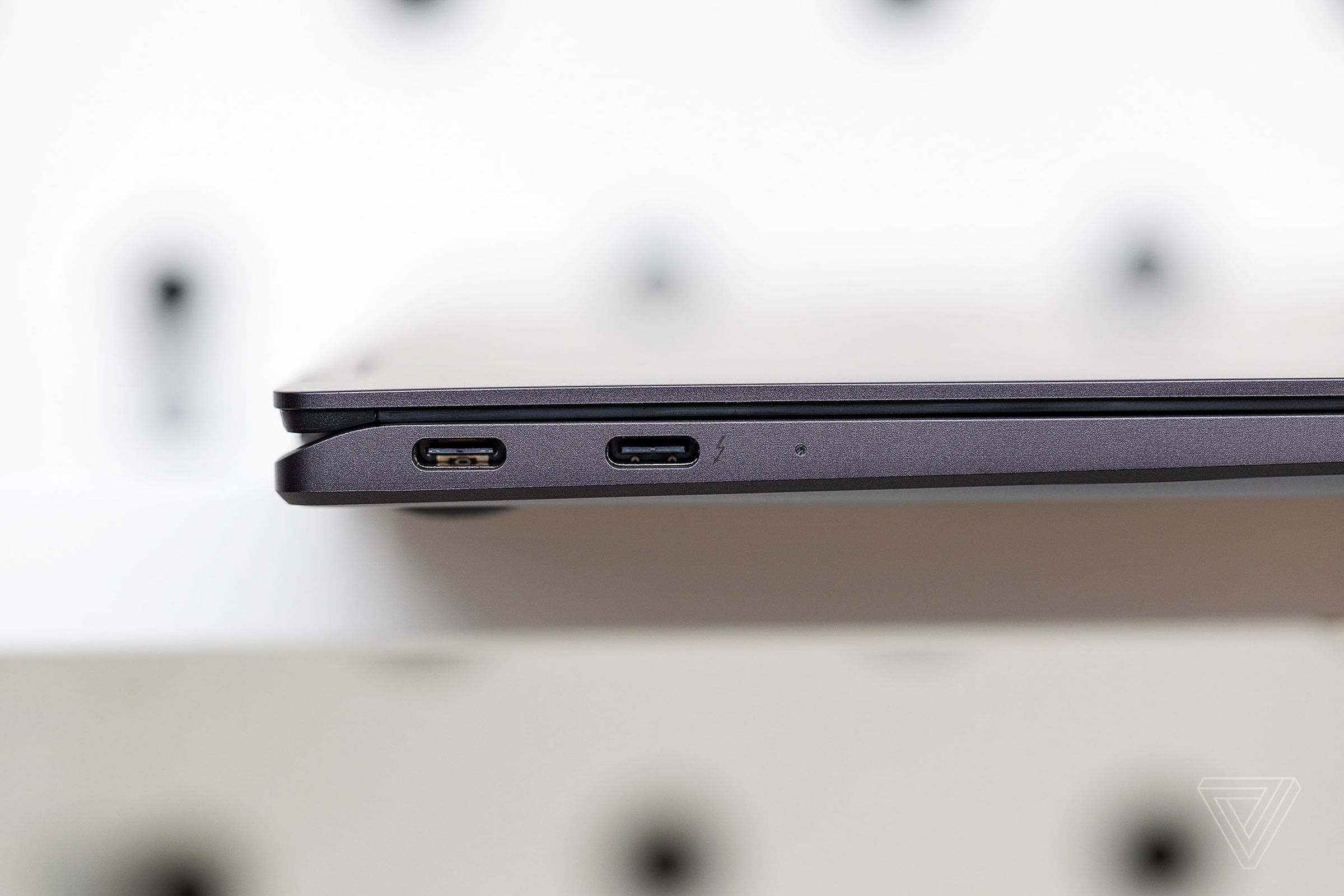 The ports on the left side of the Samsung Galaxy Book2 Pro 360.