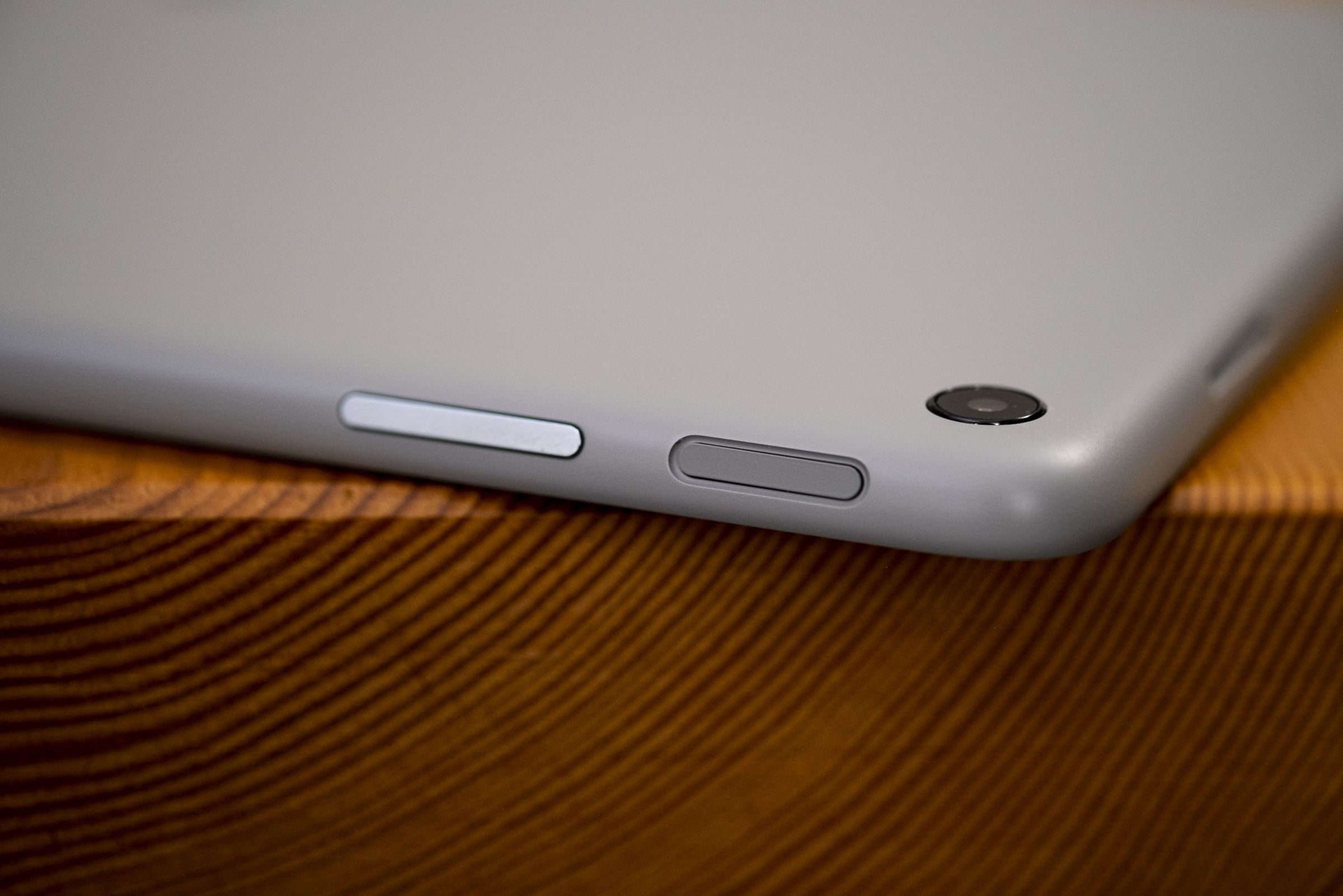 A close up of the fingerprint scanner on the Pixel Tablet.