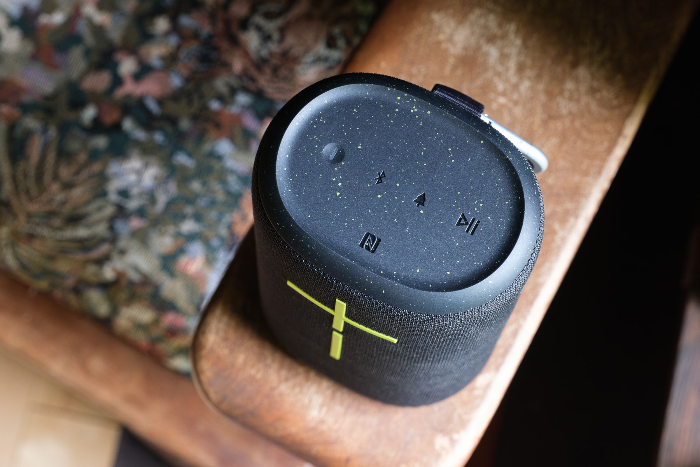A photo of the Ultimate Ears Everboom portable Bluetooth speaker.
