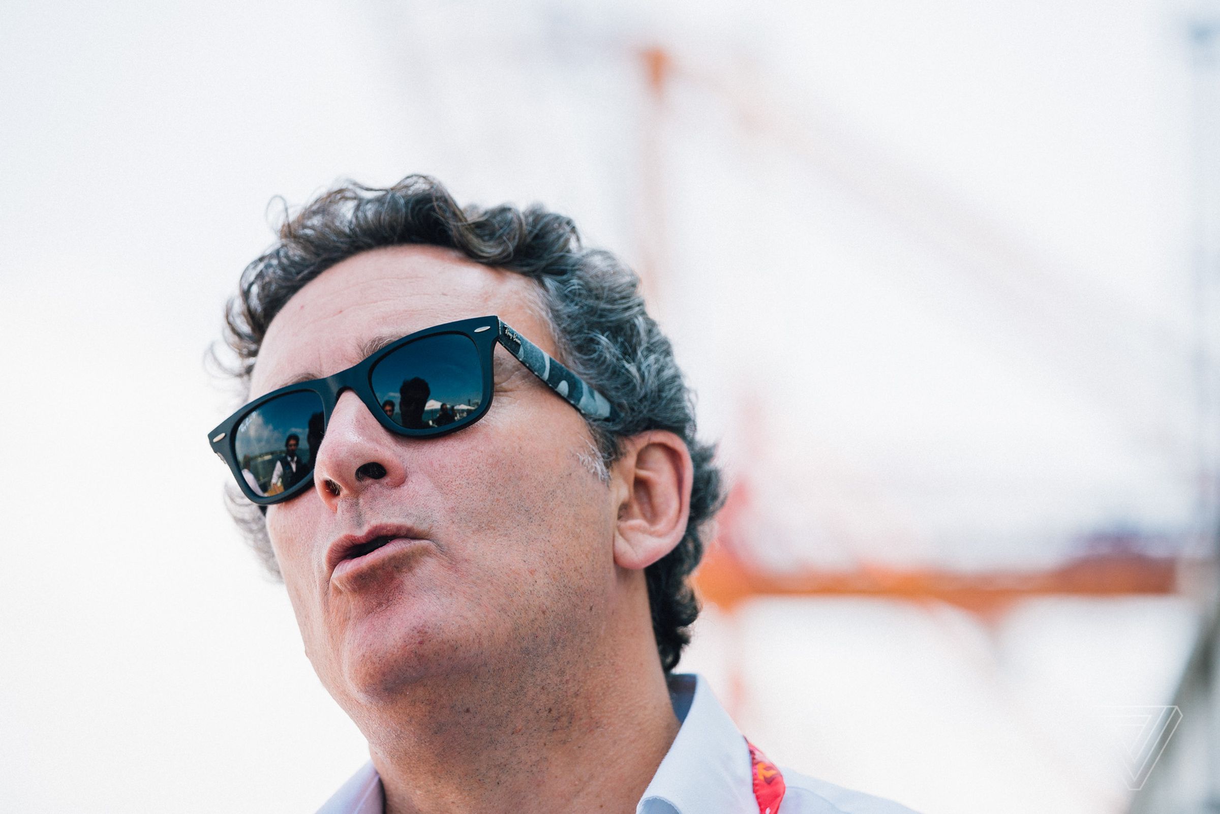 Formula E CEO Alejandro Agag speaks with reporters before the race. “The whole purpose of Formula E is to get the fans closer to these new technologies, especially the kids,” he said. “When they come to Formula E, they visit the future. They imagine their future. They say, ‘when I’m older, I want to have an electric car.’” 