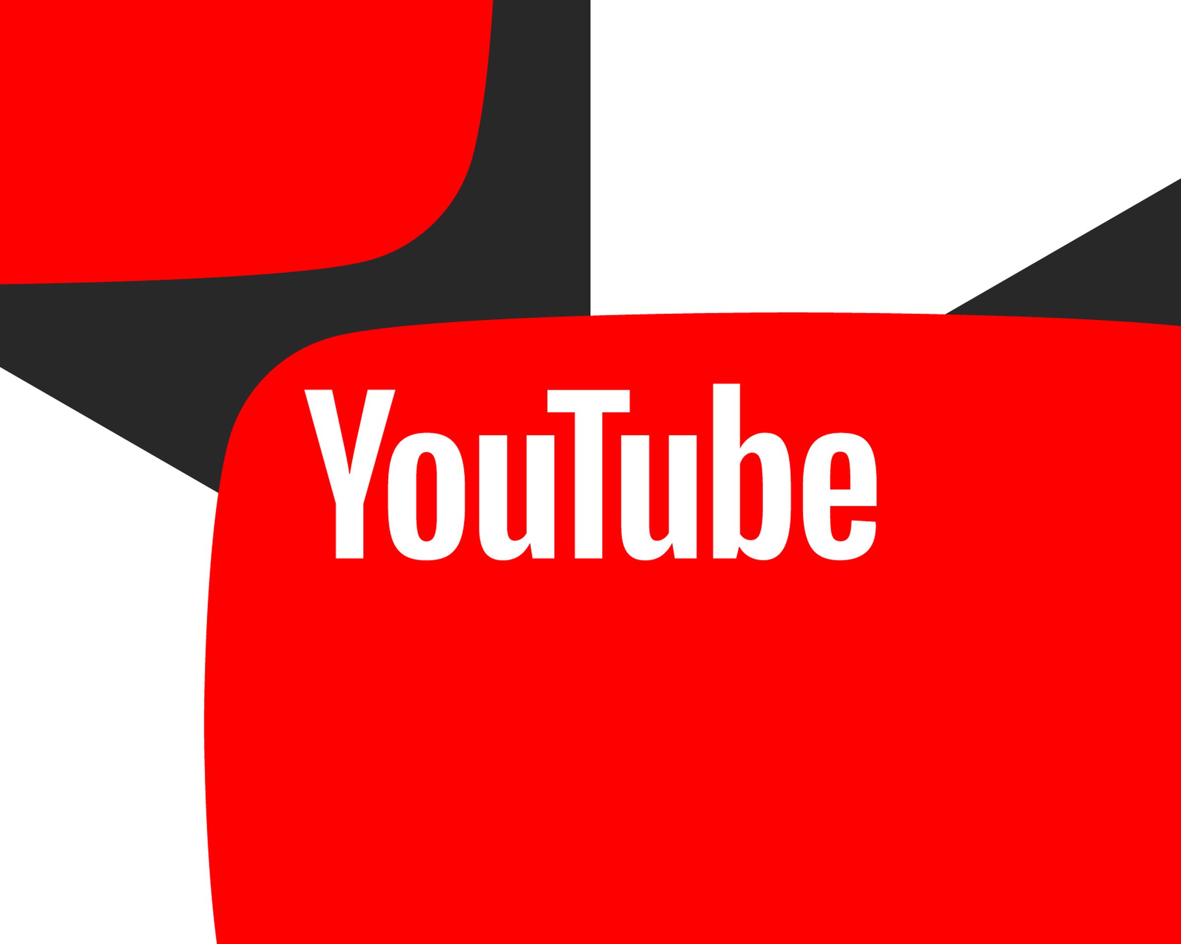 Illustration of a YouTube logo with geometric background