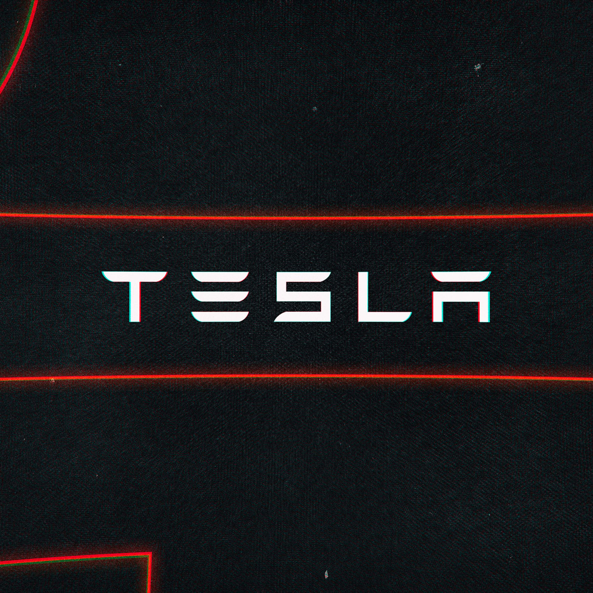 Illustration featuring the Tesla wordmark logo