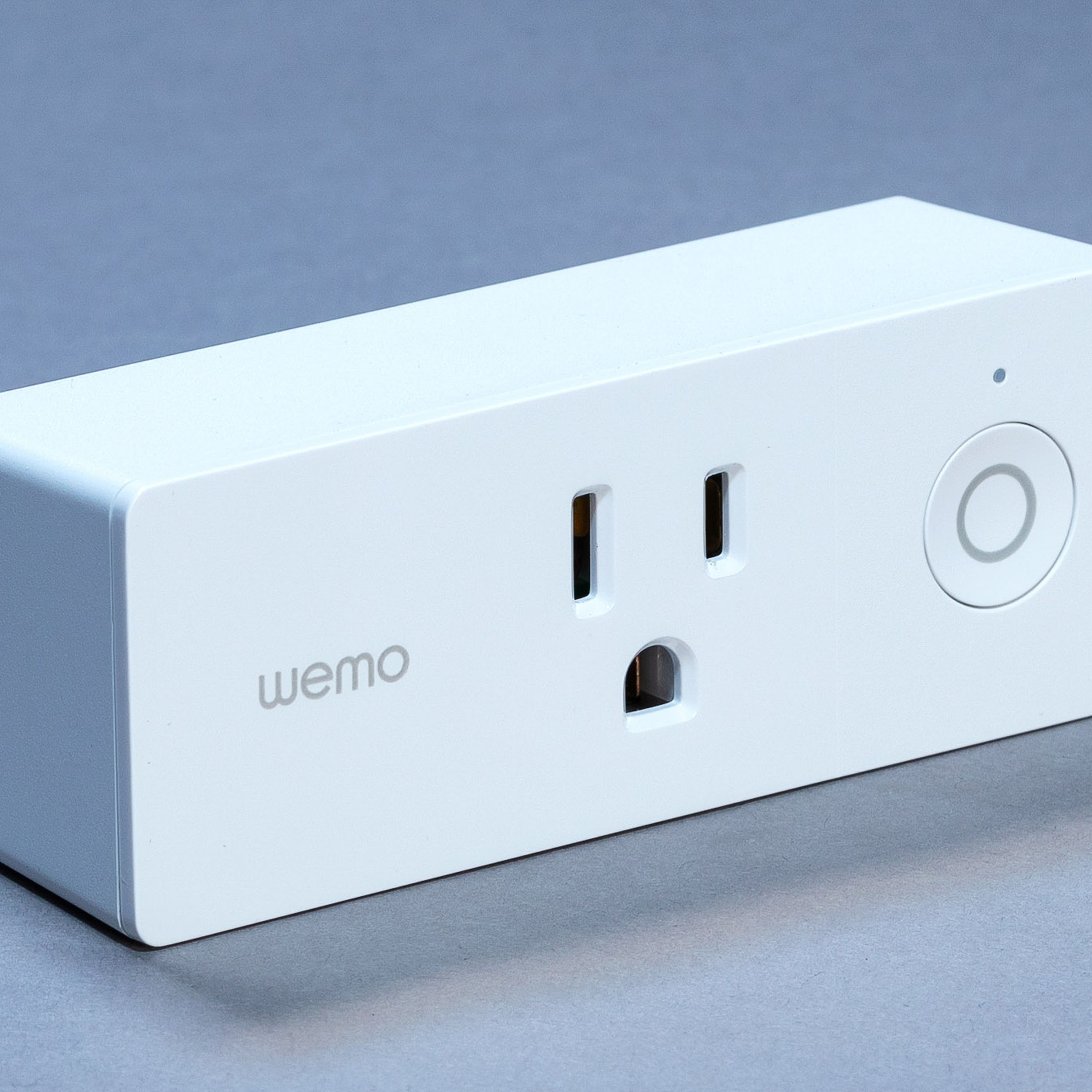 A Wemo Smart Plug Mini, front view