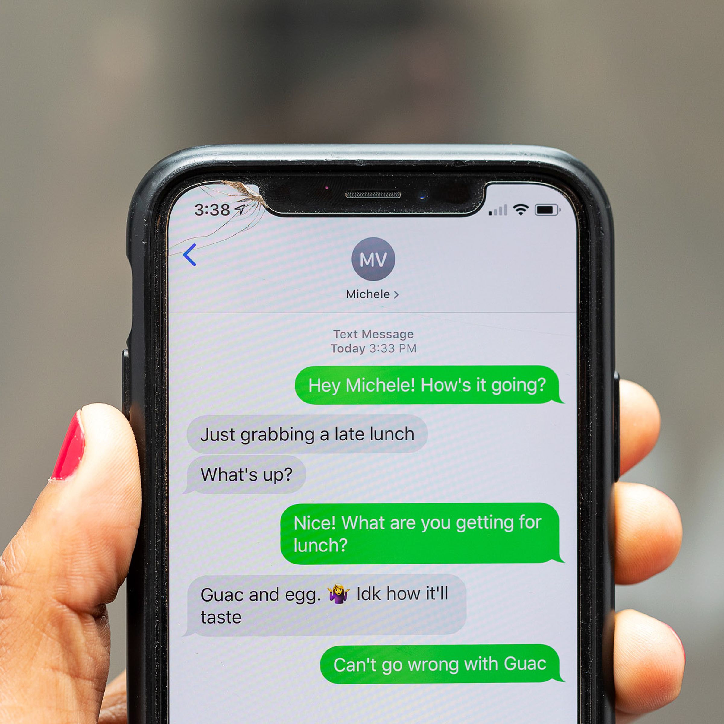 Photo of green bubbles in Apple’s Messages app.