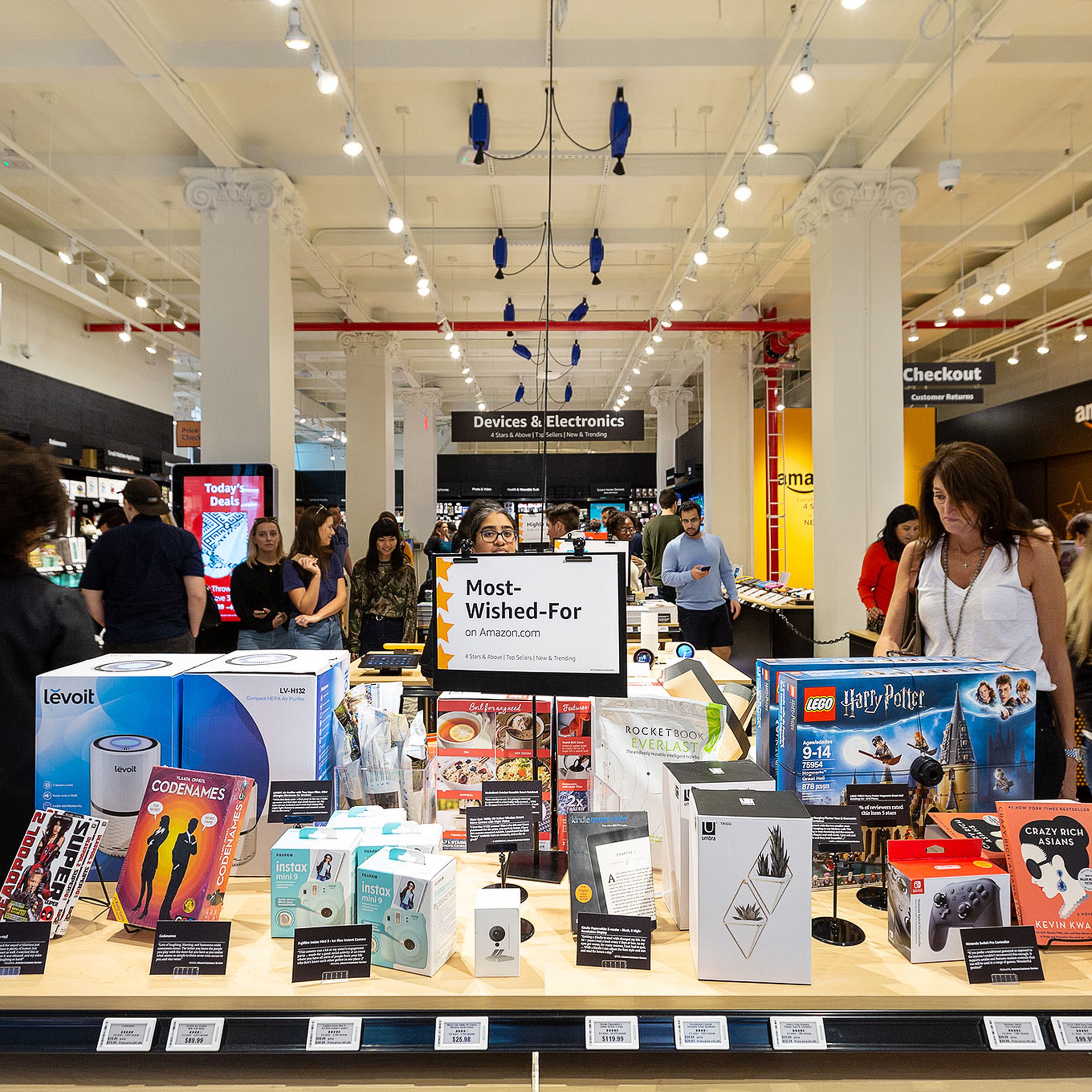 Opening day at the Amazon 4-Star brick-and-mortar store located in Soho in New York City.