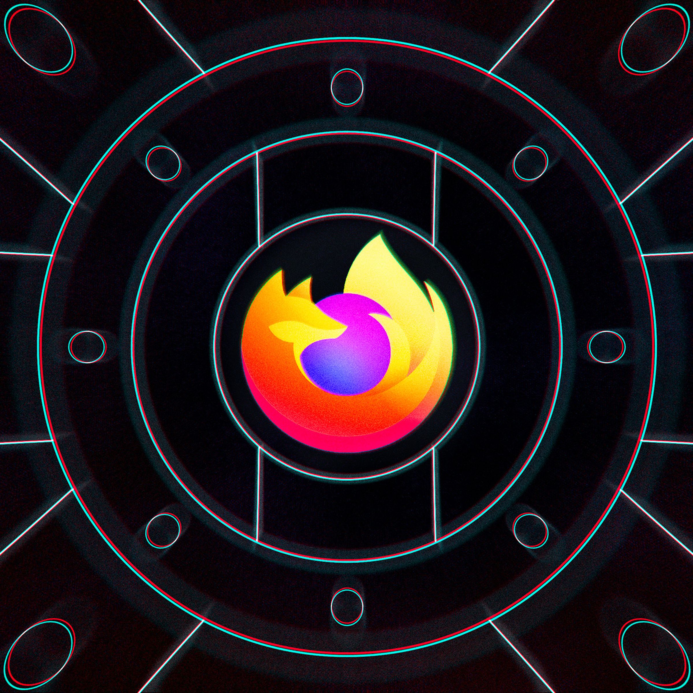 The Firefox logo on a black background