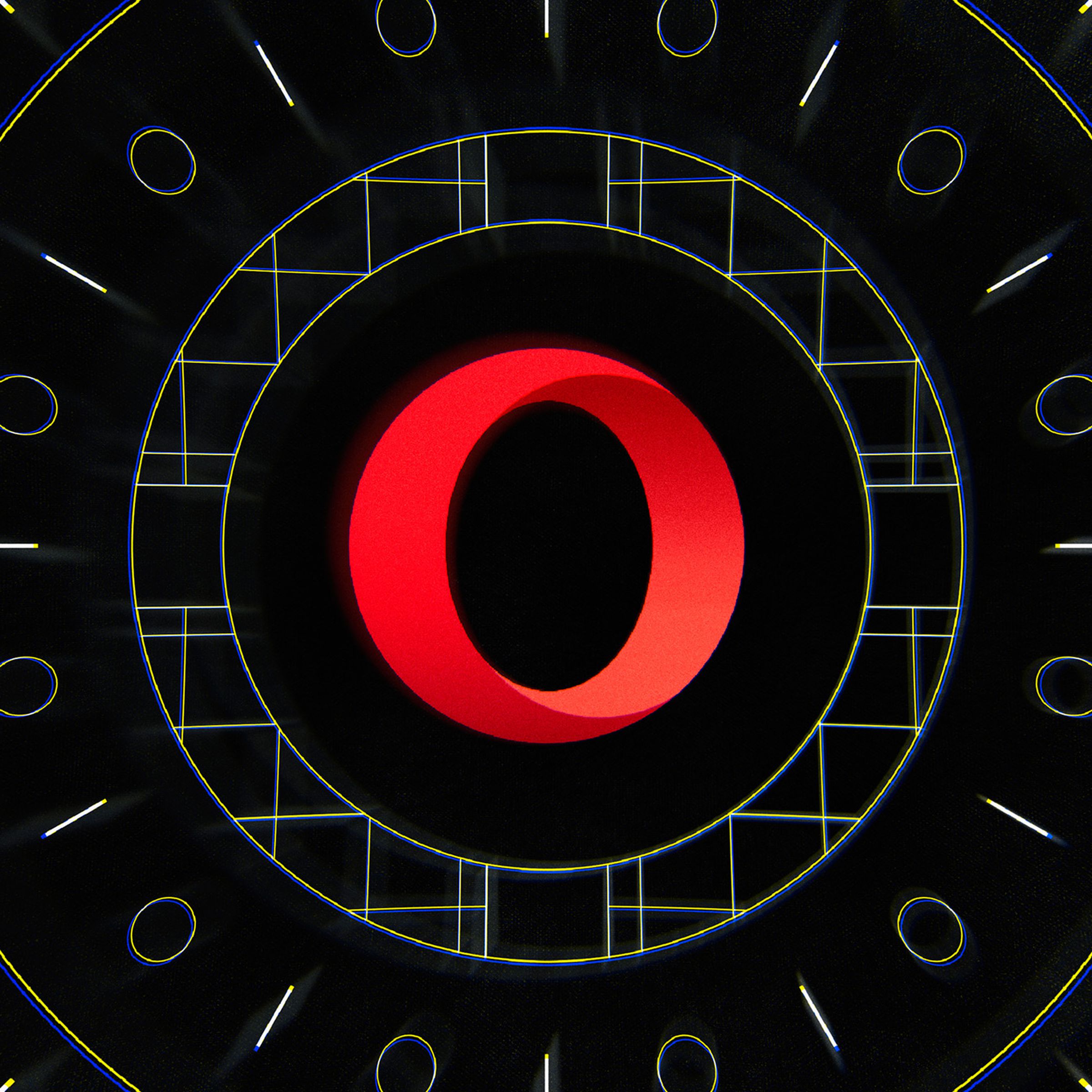 Opera logo in a black background