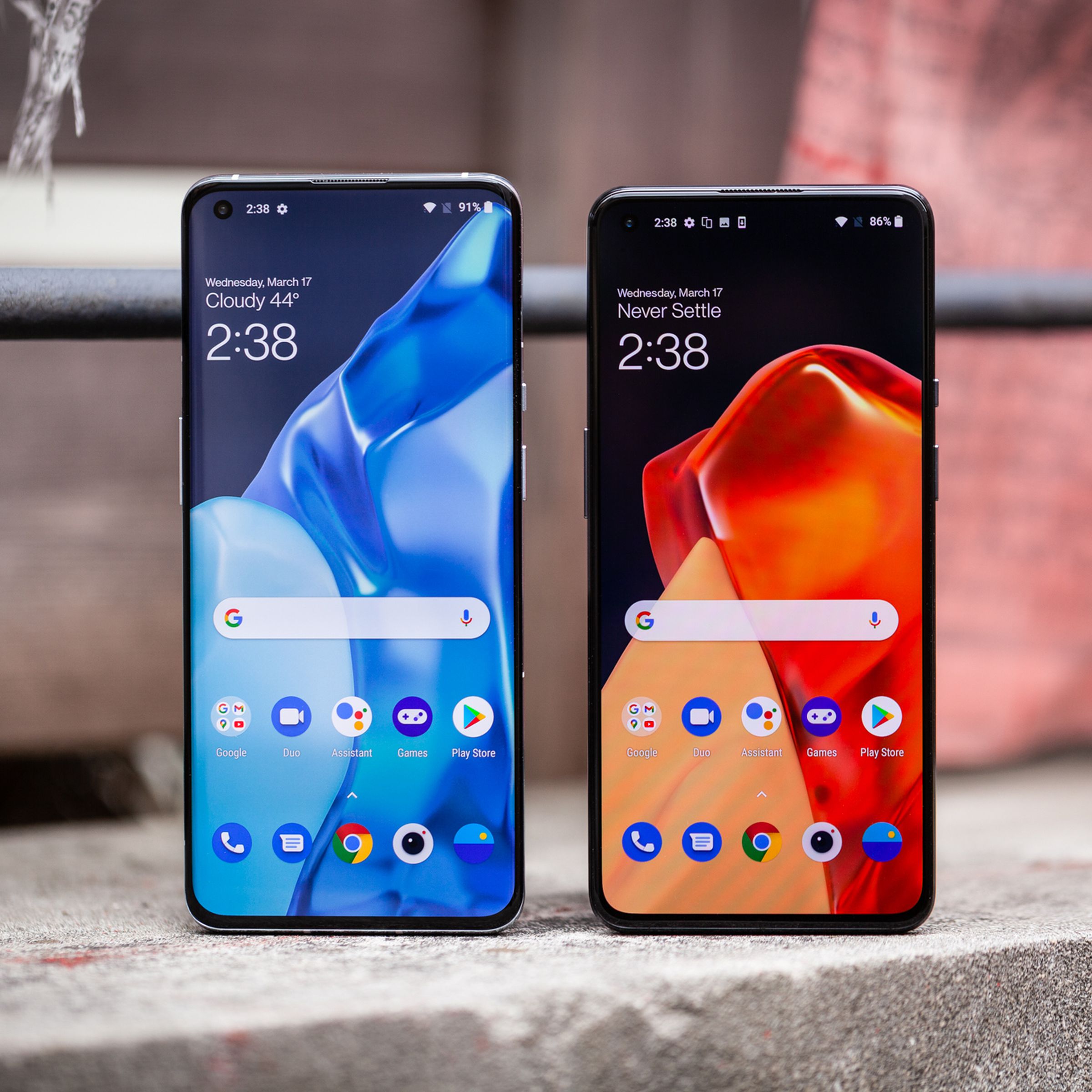 The OnePlus 9 has a slightly smaller screen