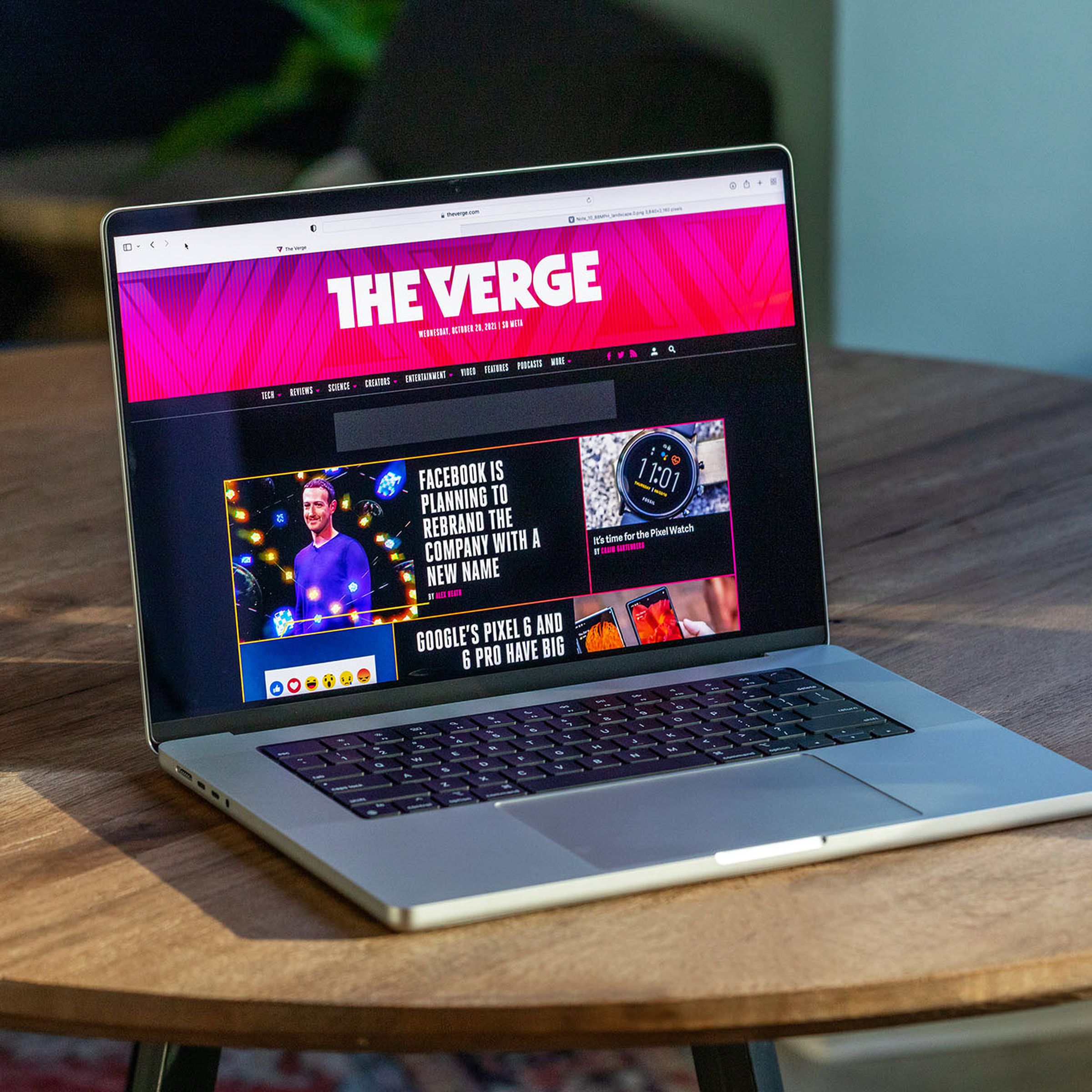 The new 16-inch MacBook Pro on a table