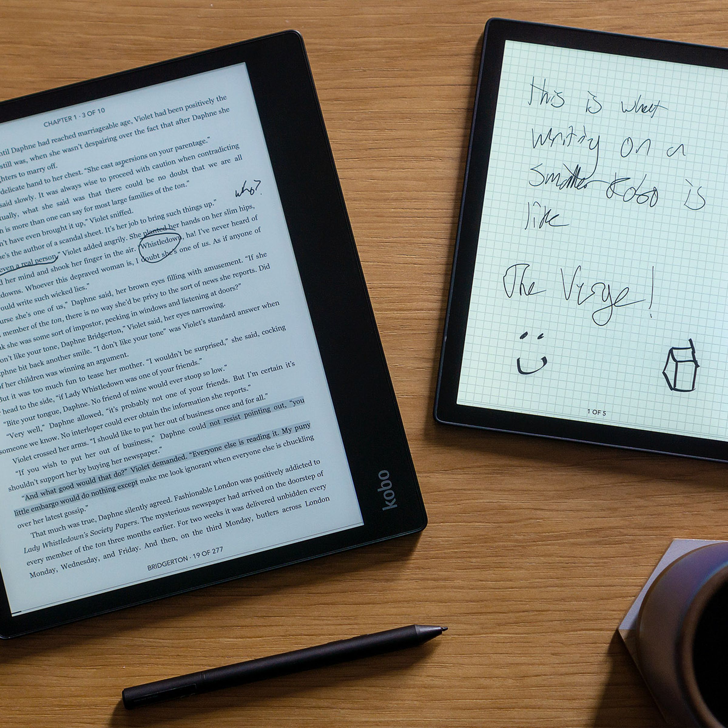 Kobo’s new writing-capable e-readers, the Elipsa (left) and Sage (right)