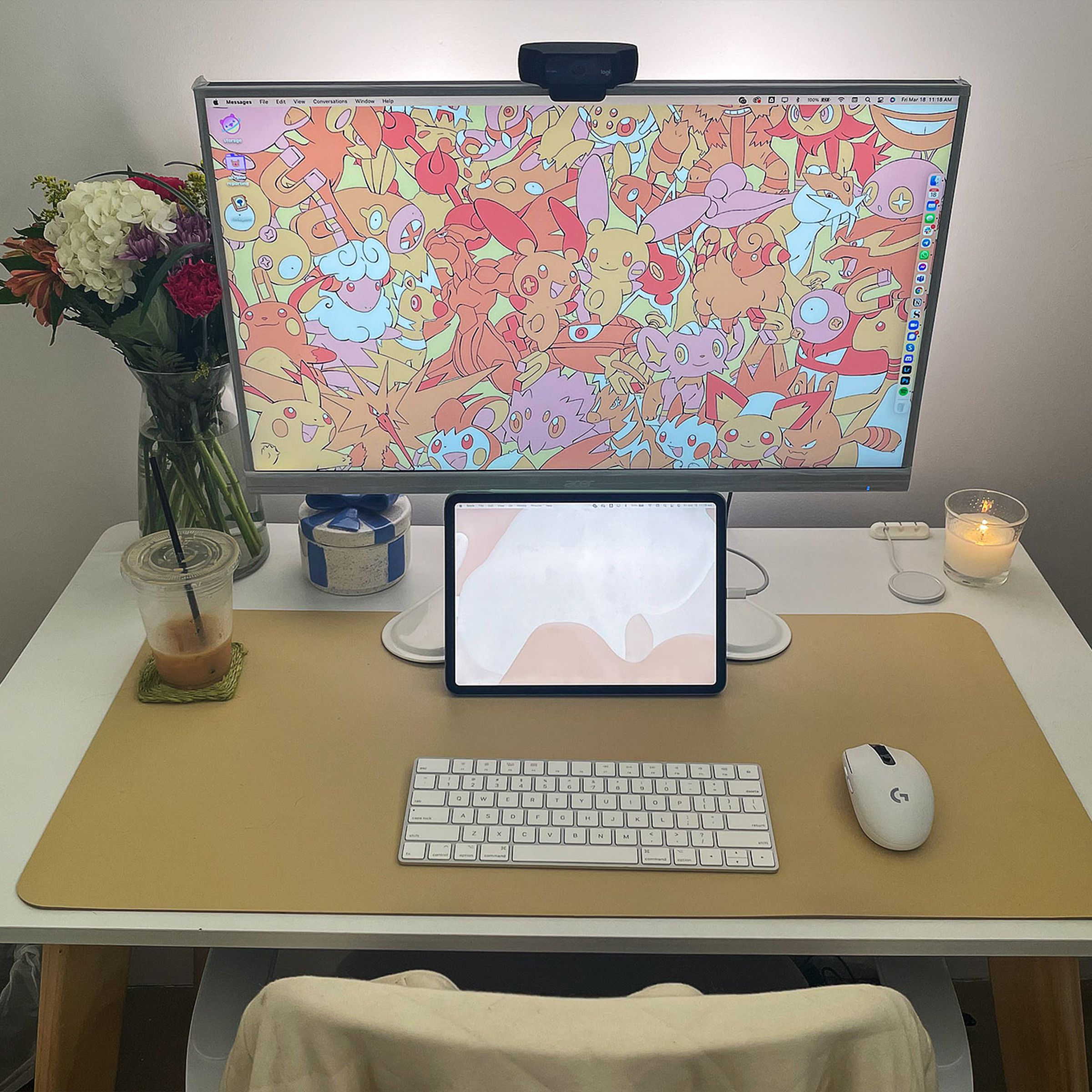 Even a cheap desk can look nice when well-decorated.