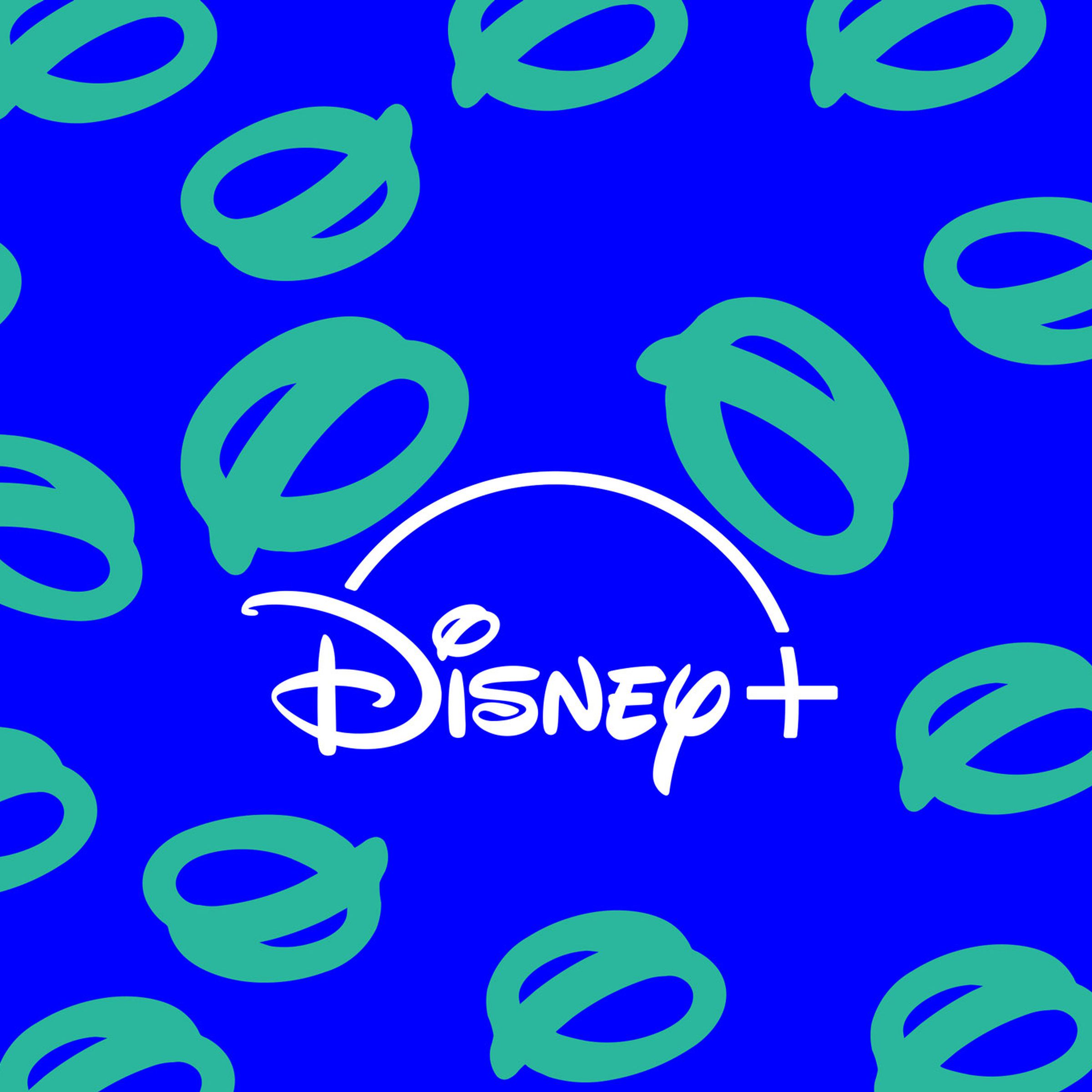 An image showing the Disney Plus logo on a blue background