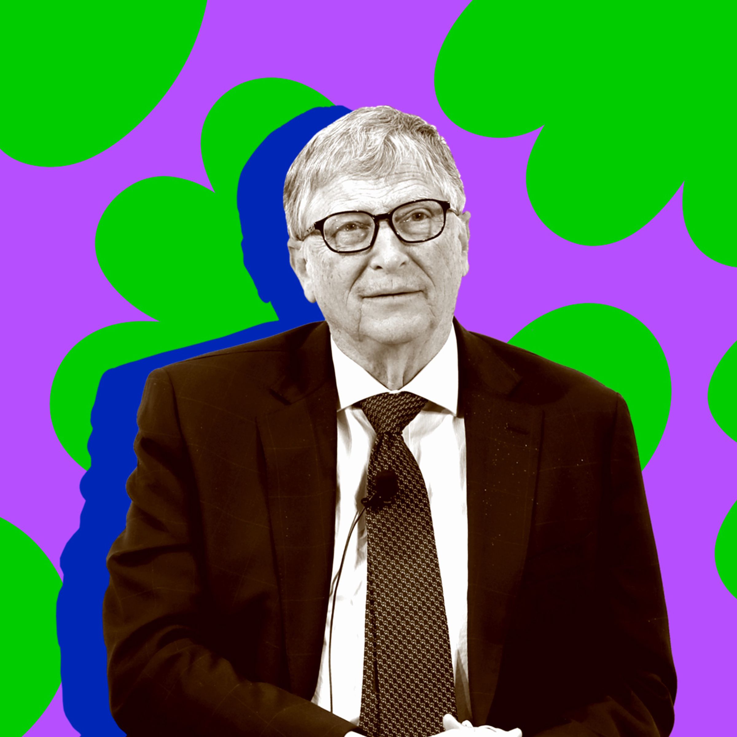 An image showing a photo of Bill Gates on a stylized background