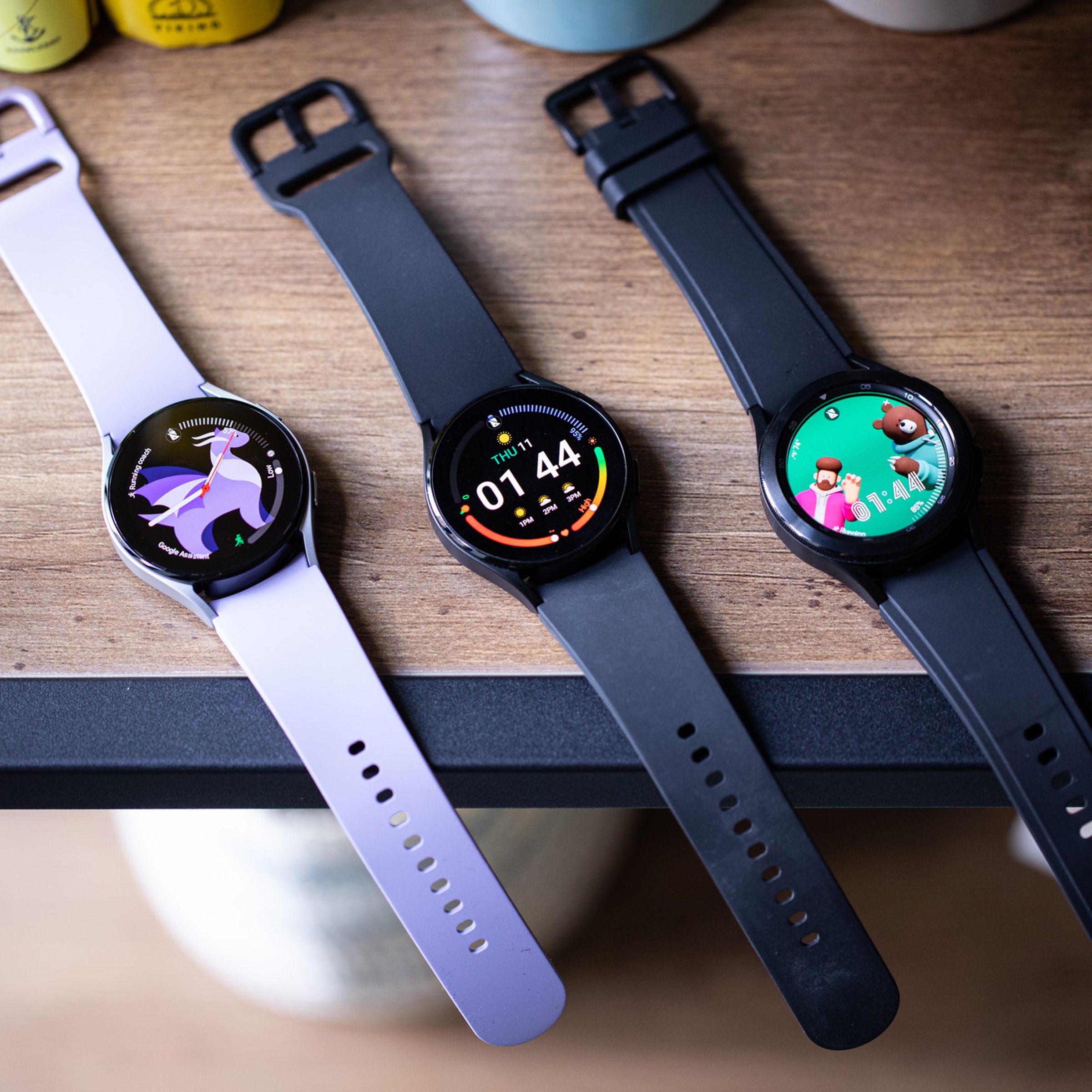 The Galaxy Watch 5, Watch 4, and Watch 4 Classic side by side