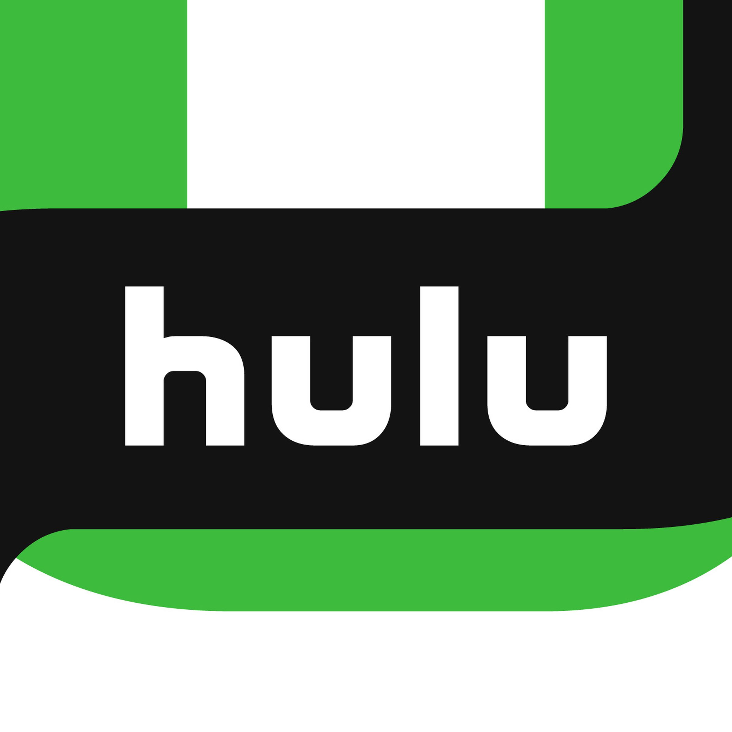Hulu logo in the middle of a striped background.