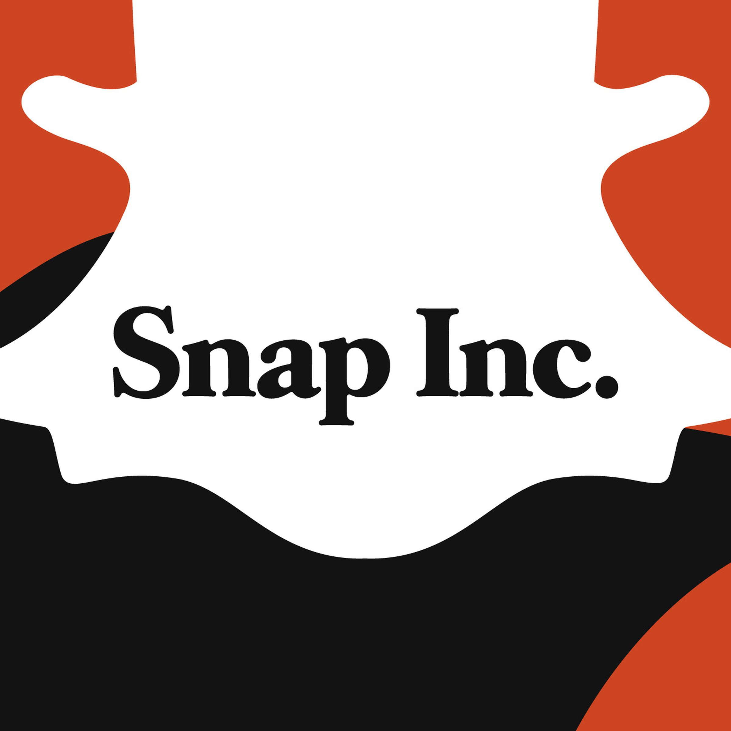 The Snapchat ghost icon in white, on a rust red and black background