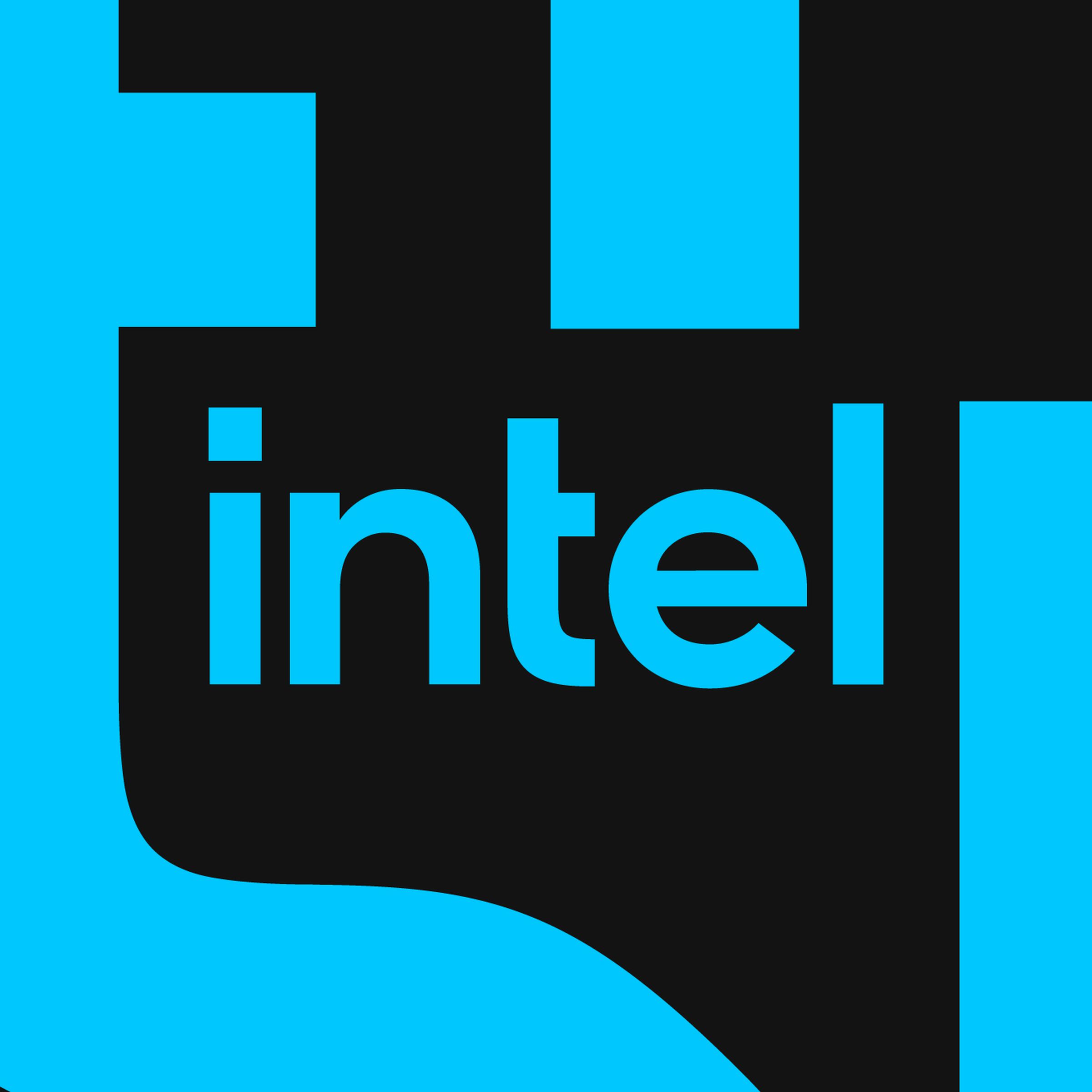 A blue and black illustration of the Intel logo