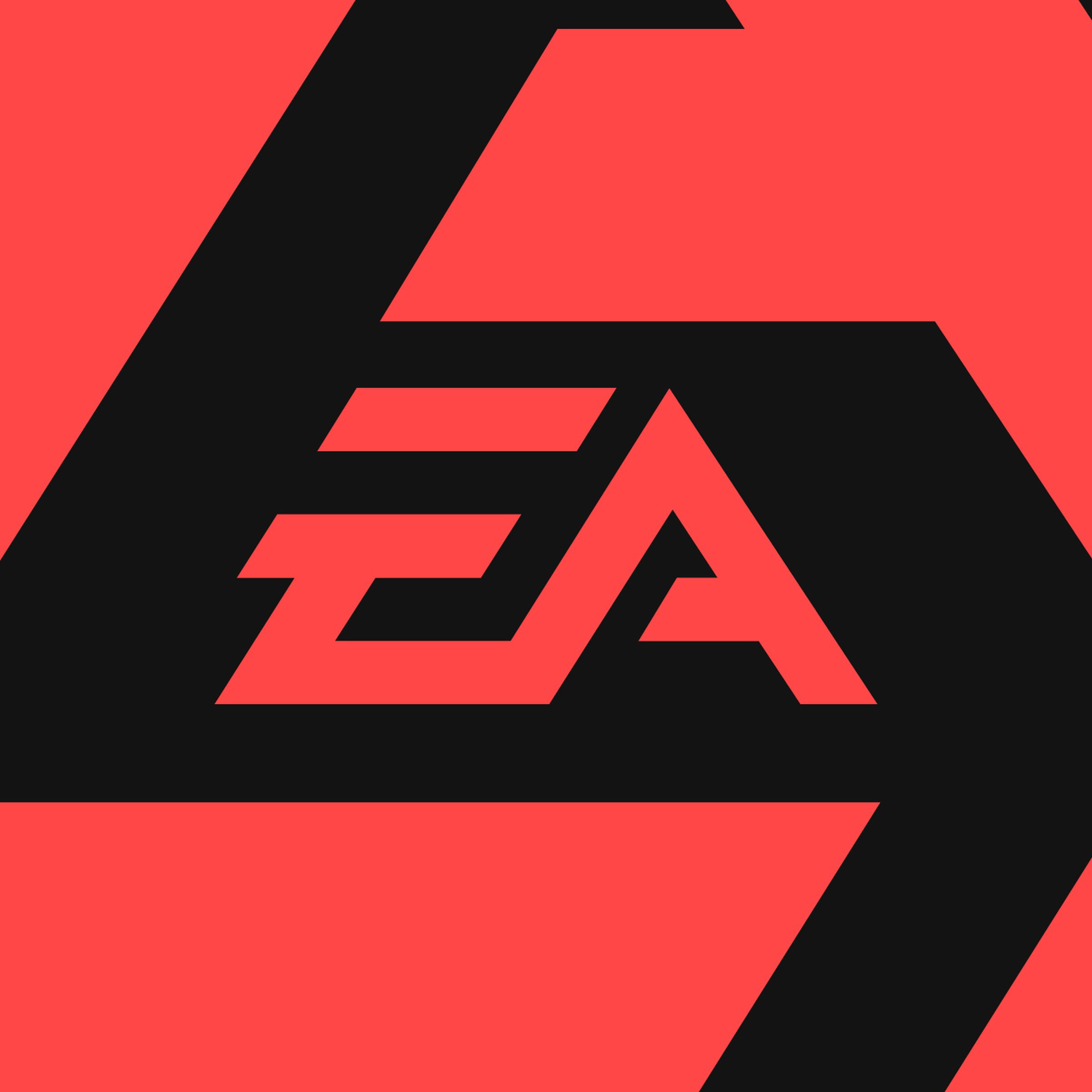 An image showing the EA logo on a red and black background