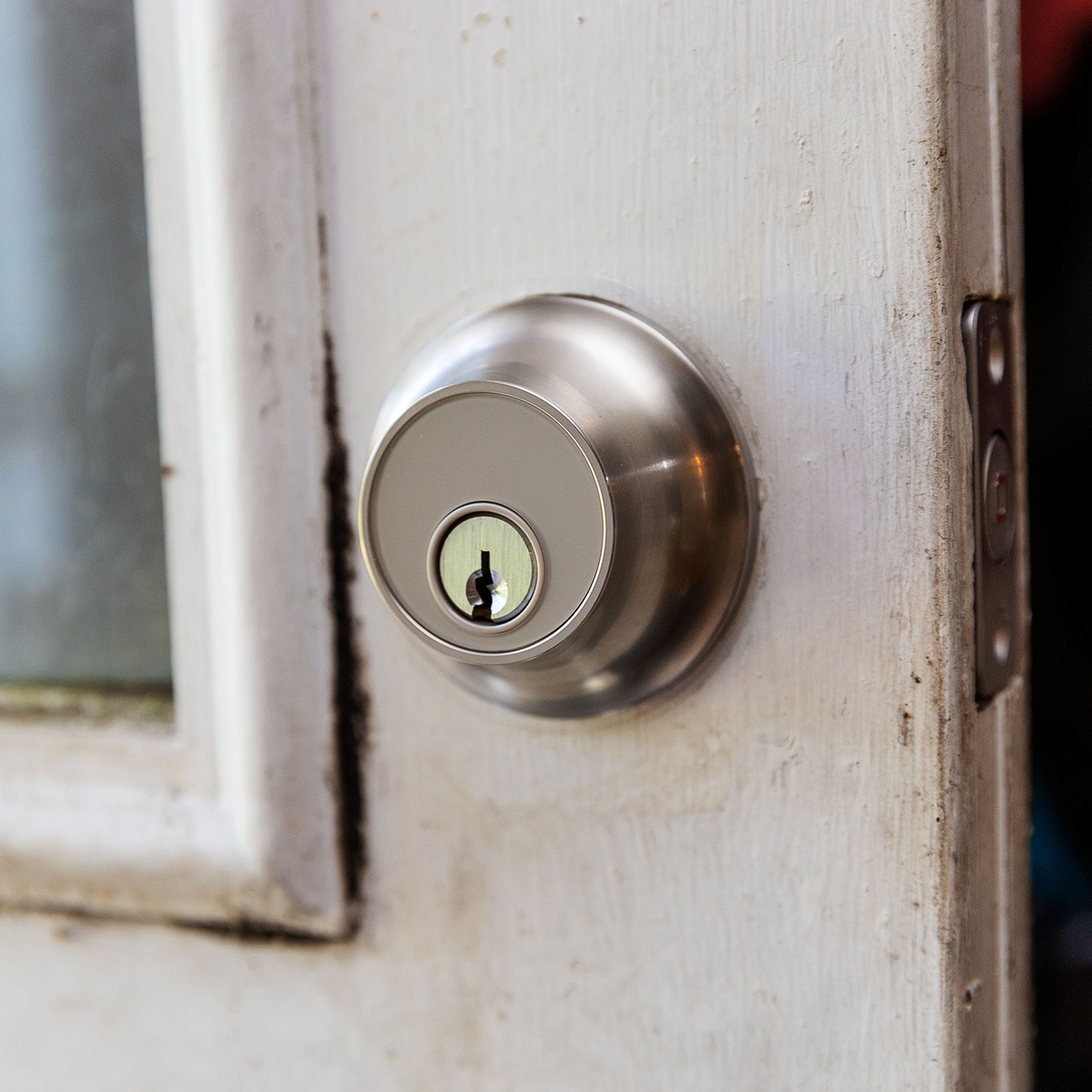 A keyed door lock