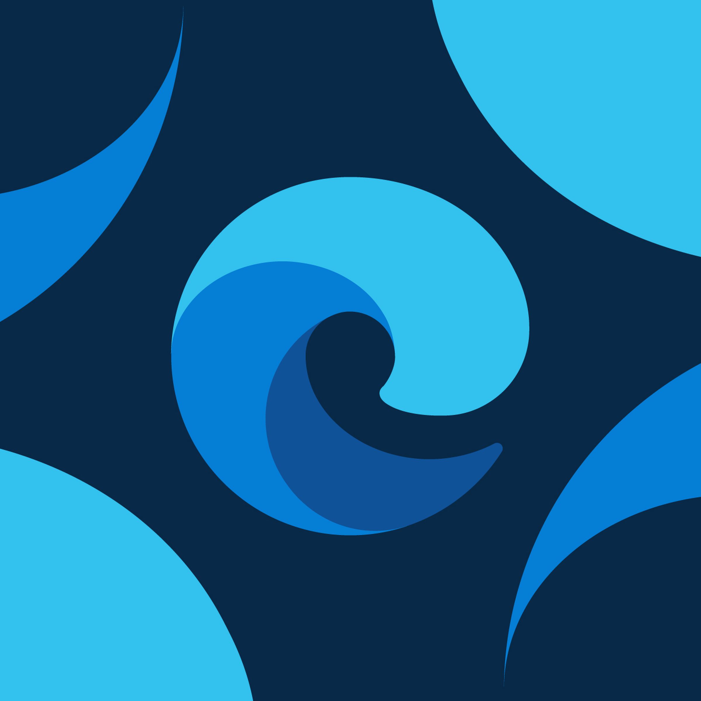 The Microsoft Edge web browser logo against a swirling blue background.