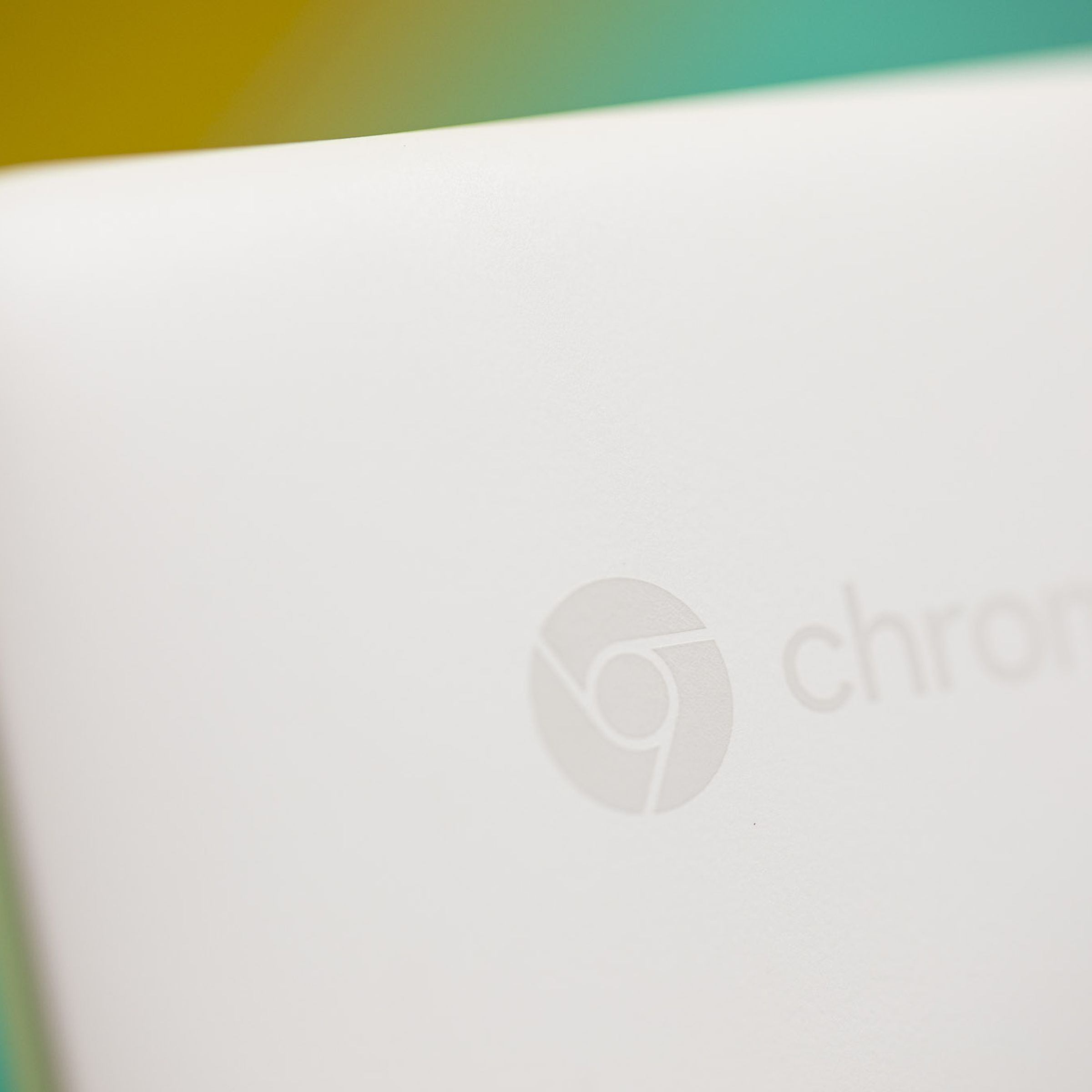 The ChromeOS logo on the HP Dragonfly Pro Chromebook.