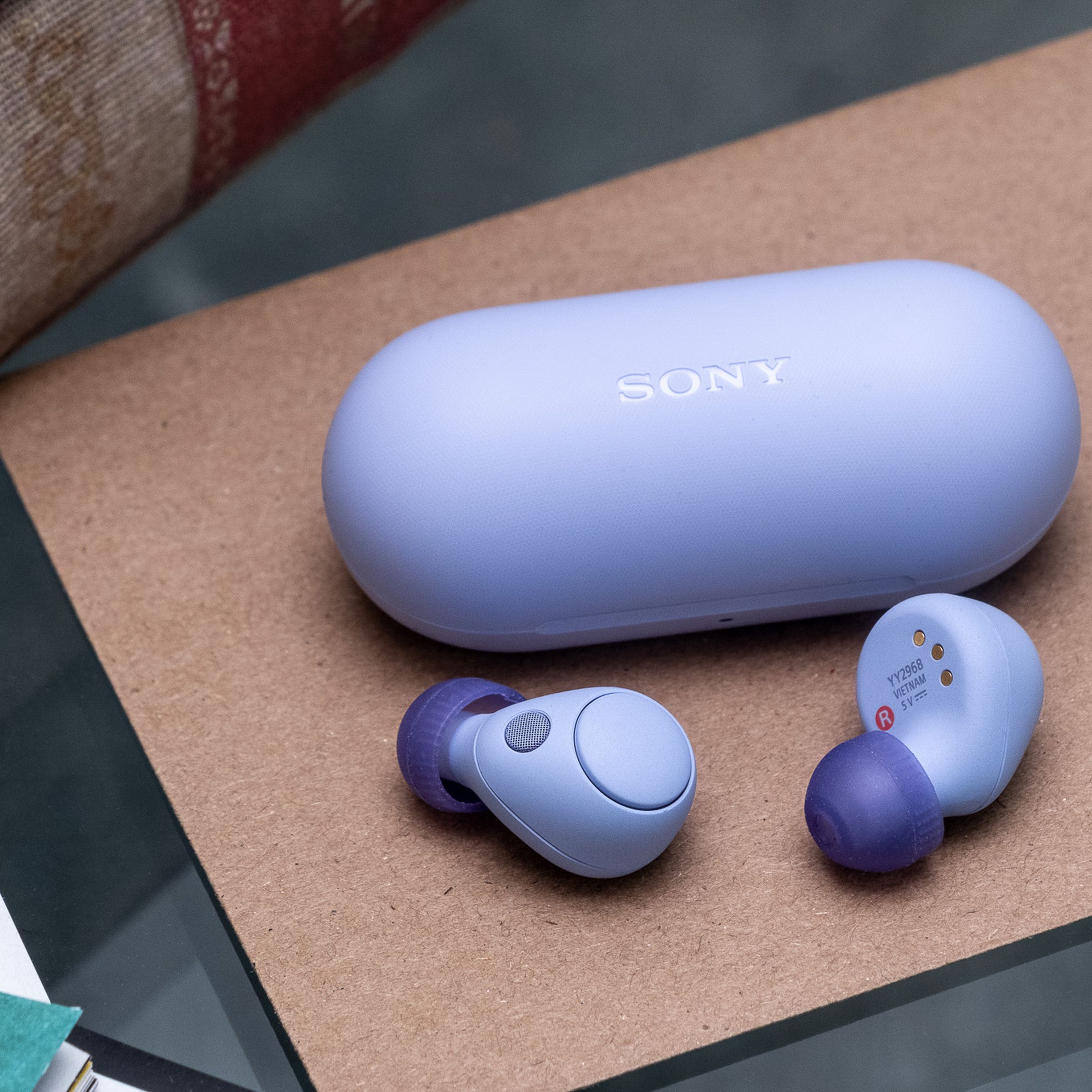 A photo of Sony’s C700N wireless earbuds.