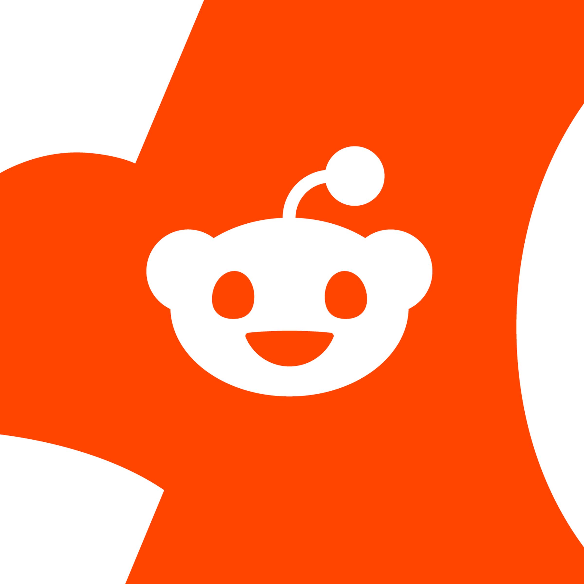 An image showing the Reddit logo on a red and white background