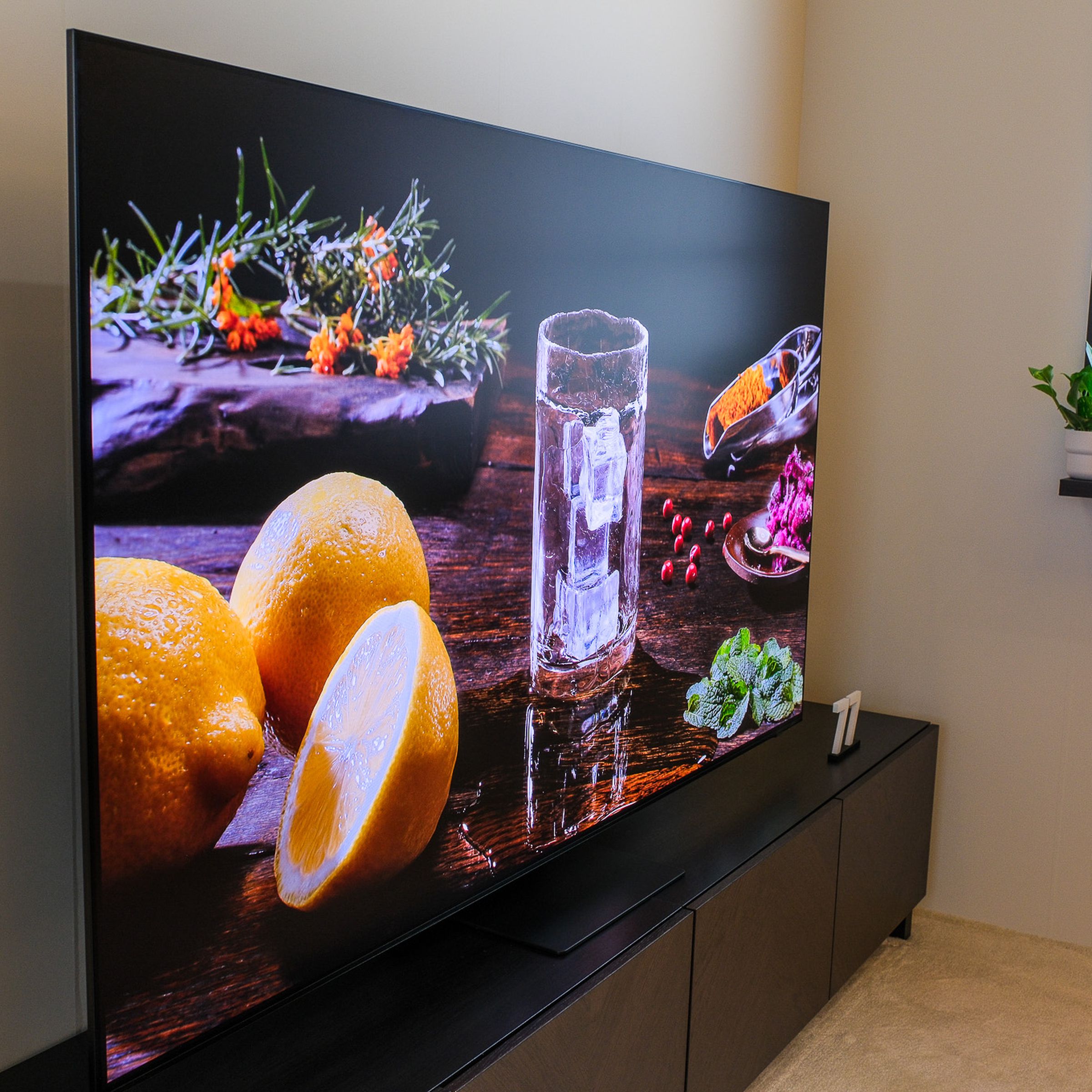 A photo of Samsung’s anti-glare OLED TV.