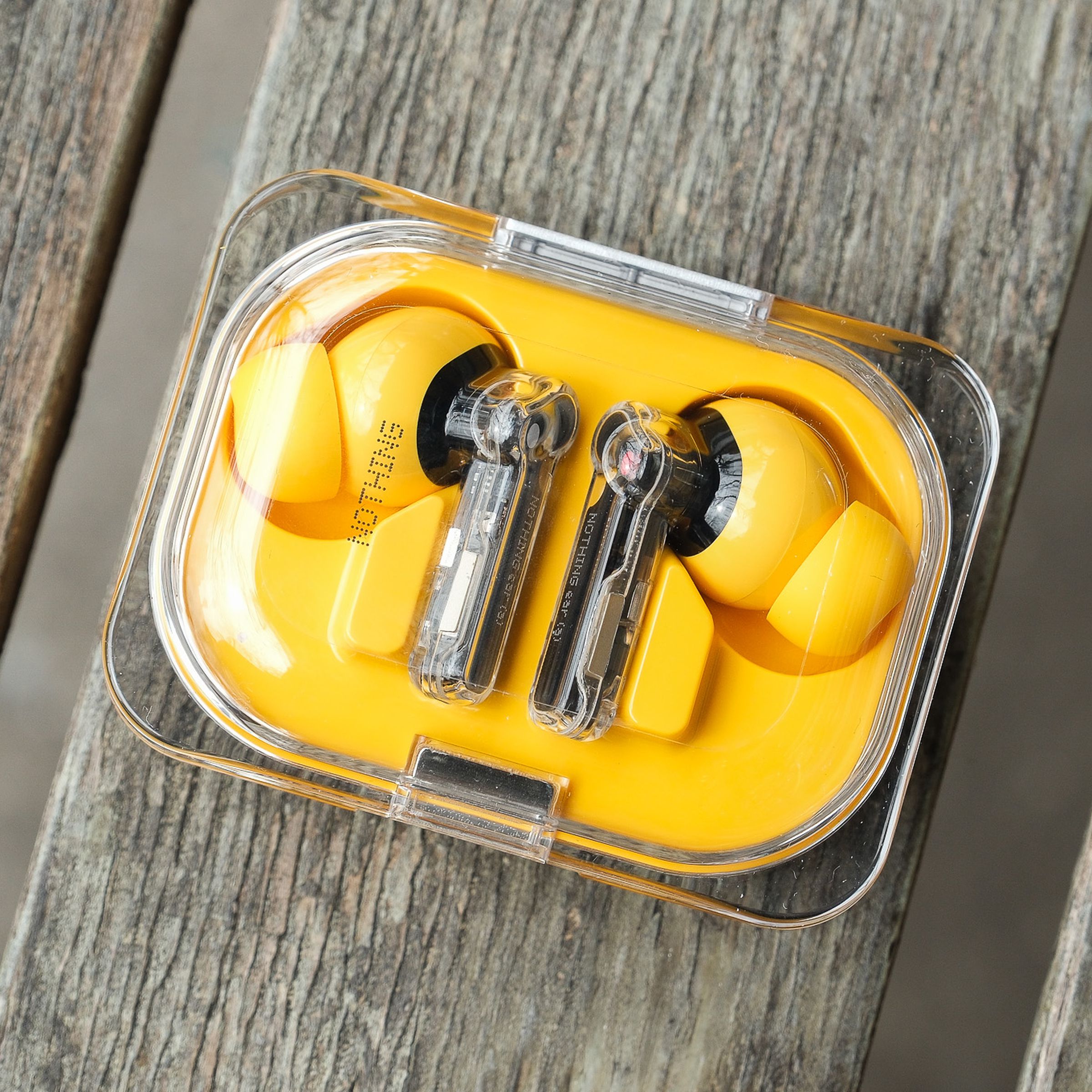A photo of new earbuds from Nothing.