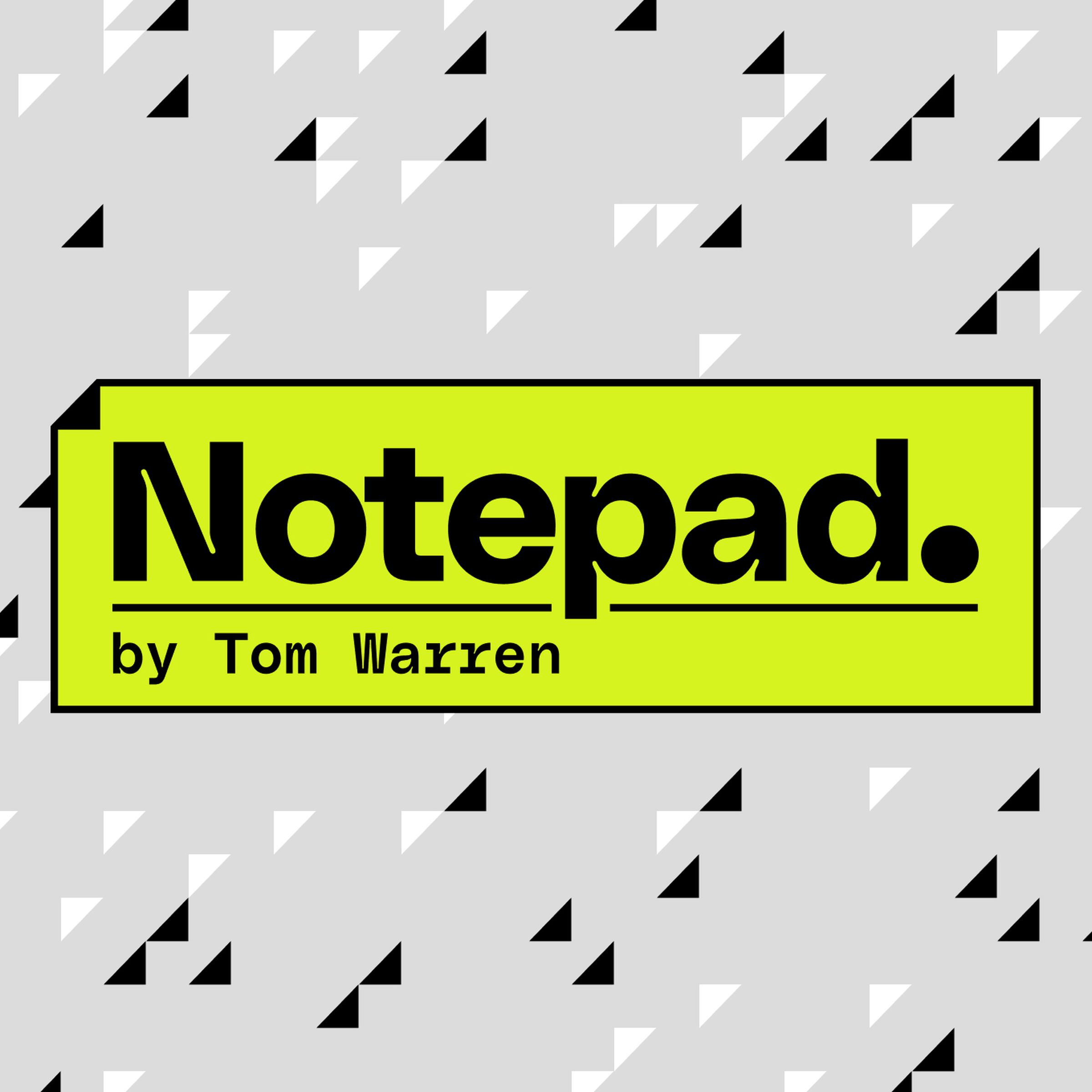 Vector illustration of the logo for Notepad by Tom Warren.