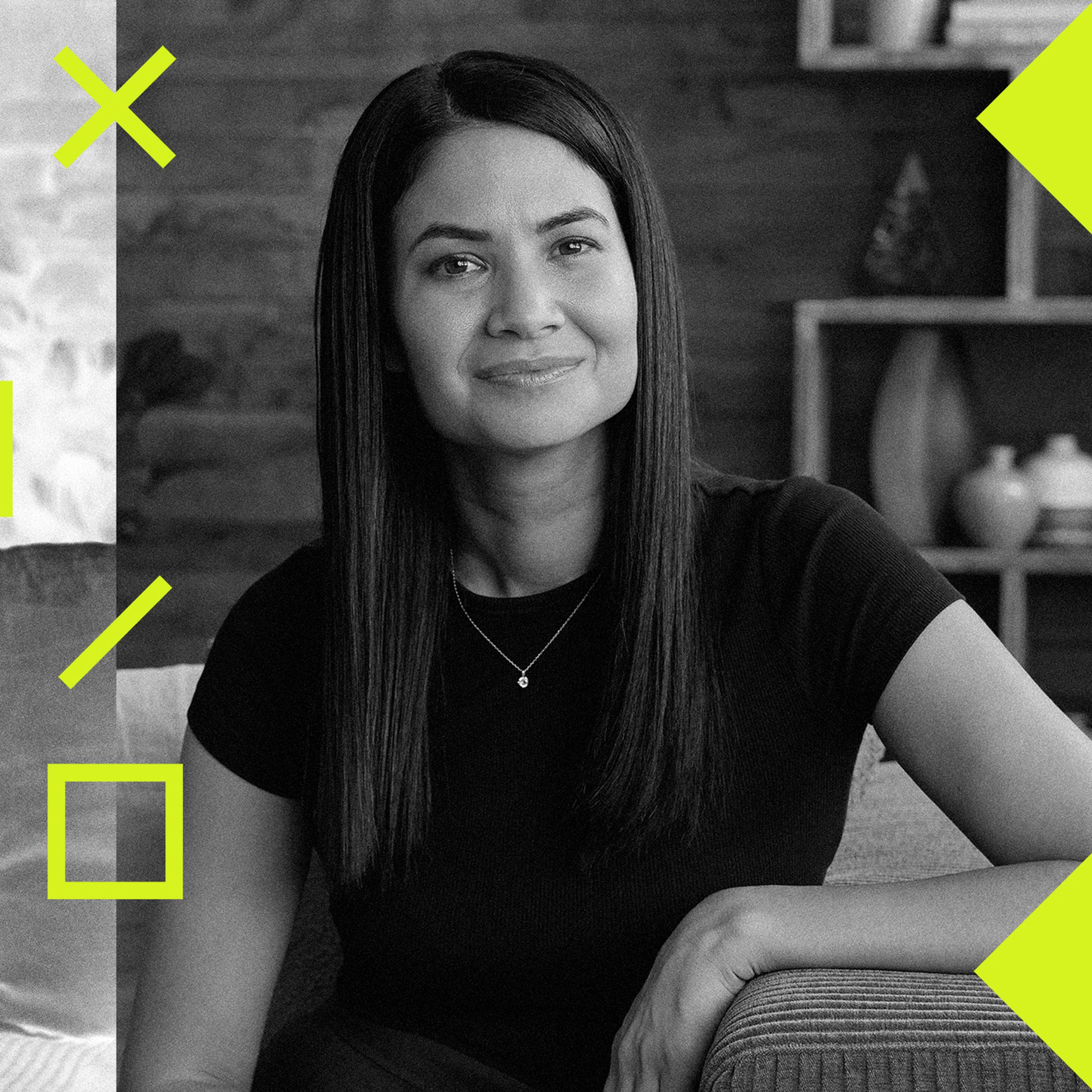 A photo illustration and portrait of Canva CEO and co-founder Melanie Perkins. 
