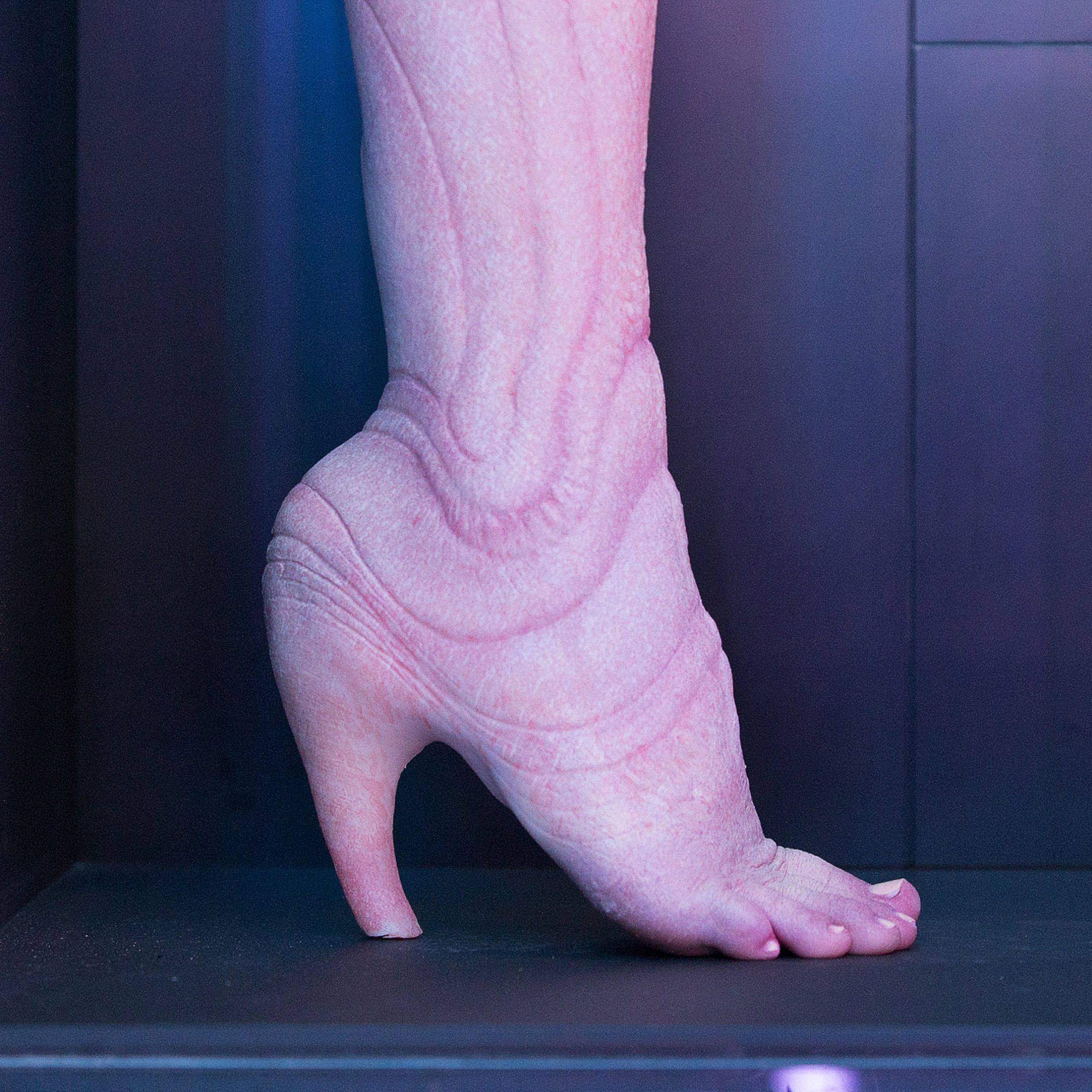Viper is part of A. Human’s ‘biological heel’ series. It is displayed here on a live model.