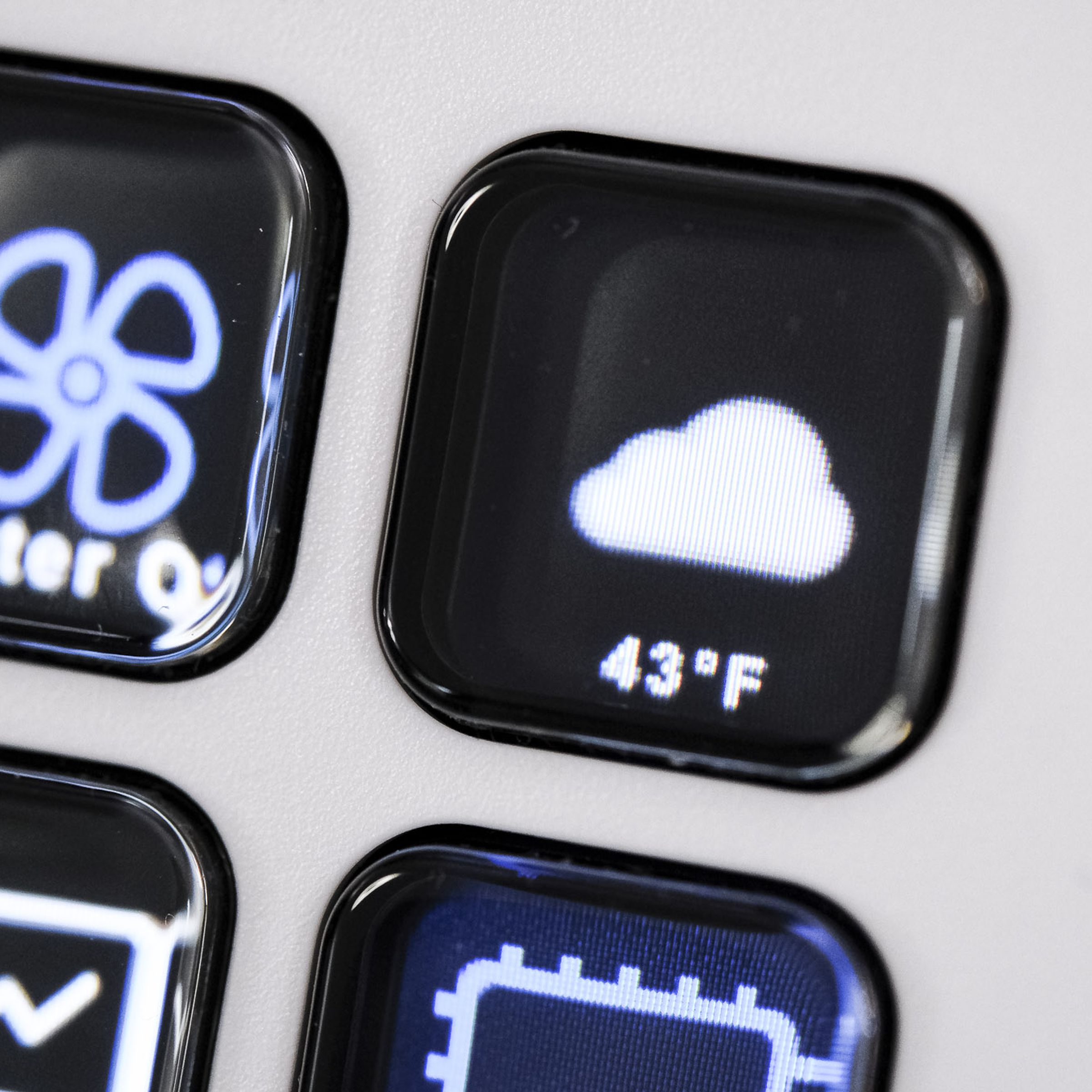 Close-up of buttons on a Stream Deck