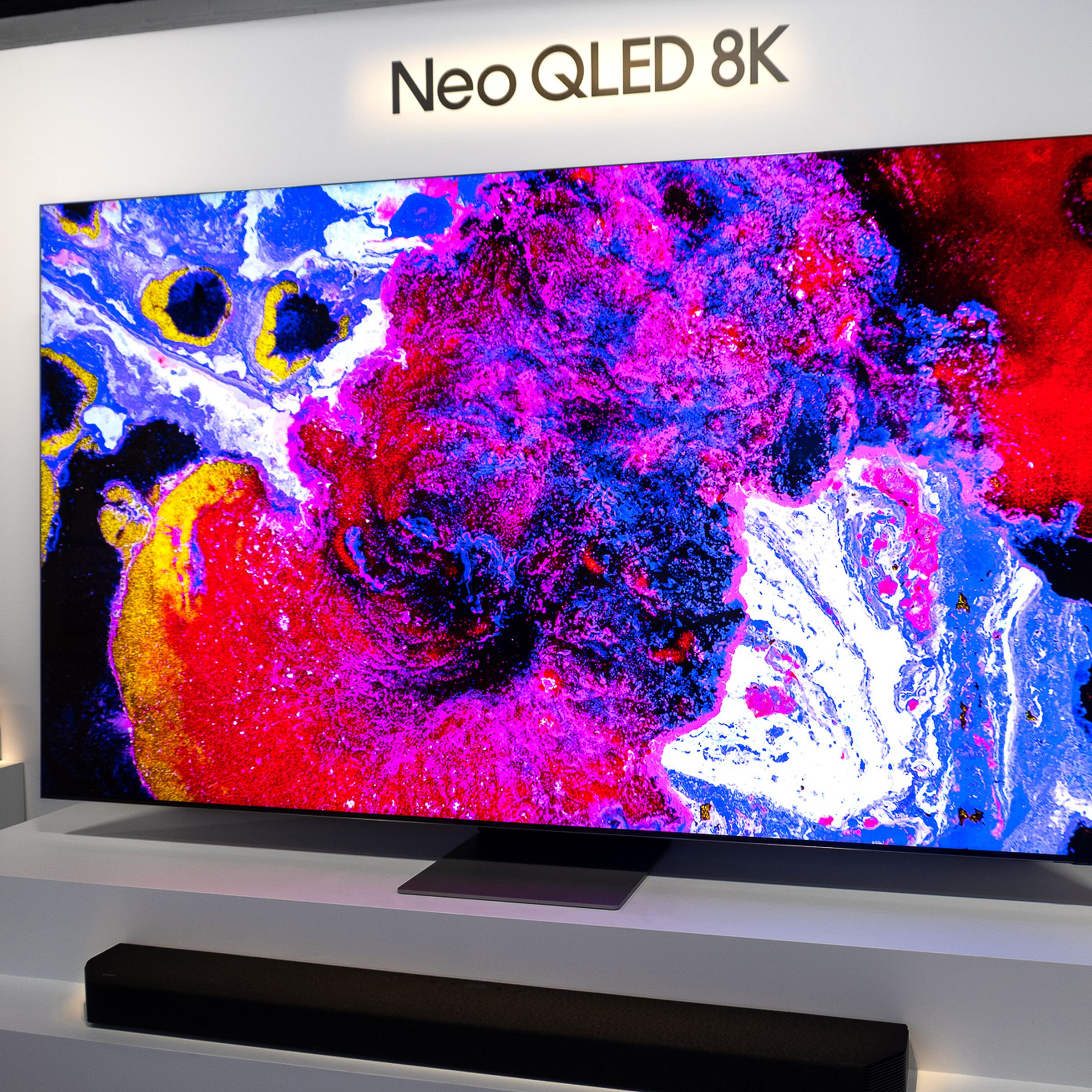 Pictured is a Samsung Neo QLED TV, one of the best TVs to buy for the 2022 Super Bowl LVI — along with others from LG, TCL, and more.